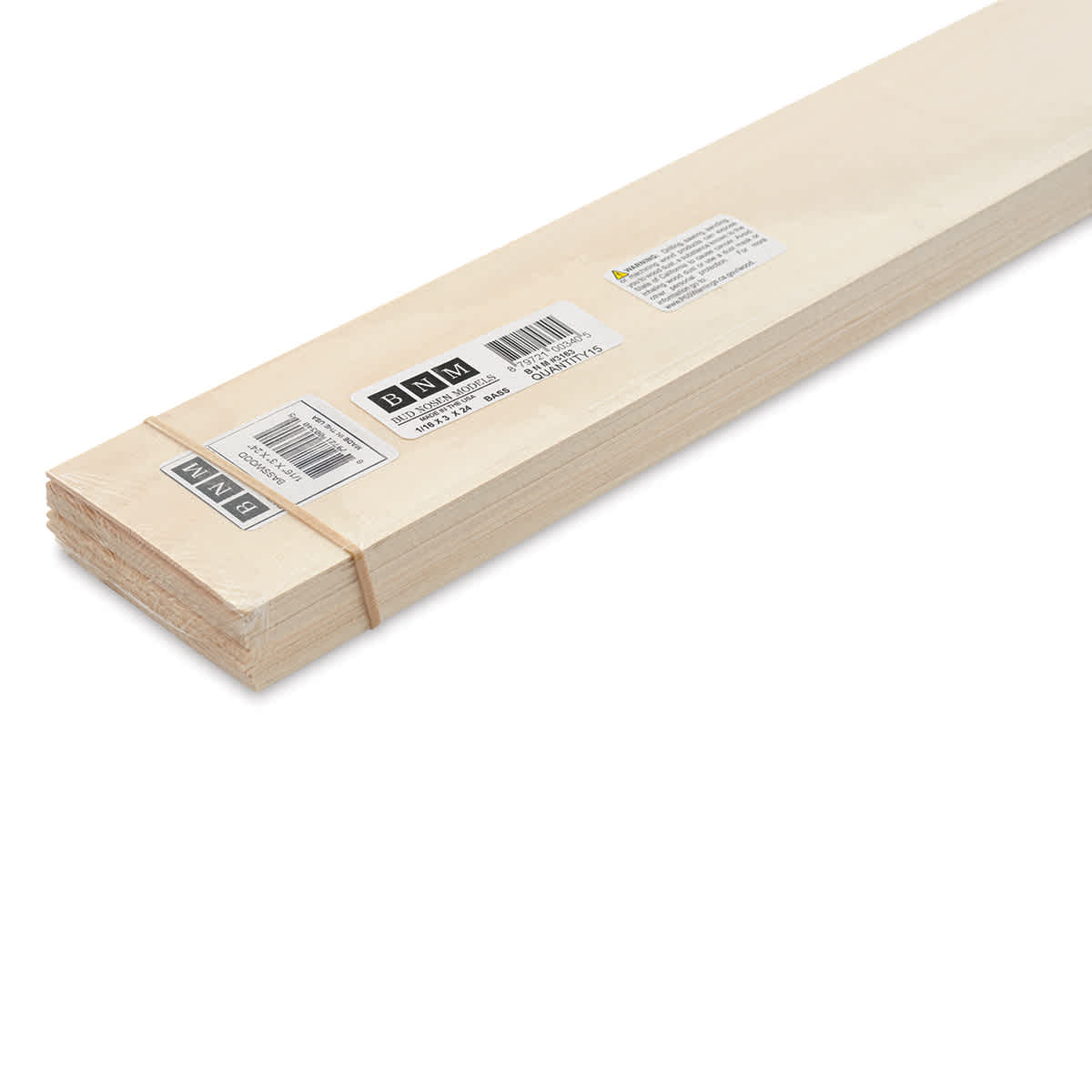 Bud Nosen Basswood Sheets - 1/16" x 3" x 24", 15 Sheets - close-up
