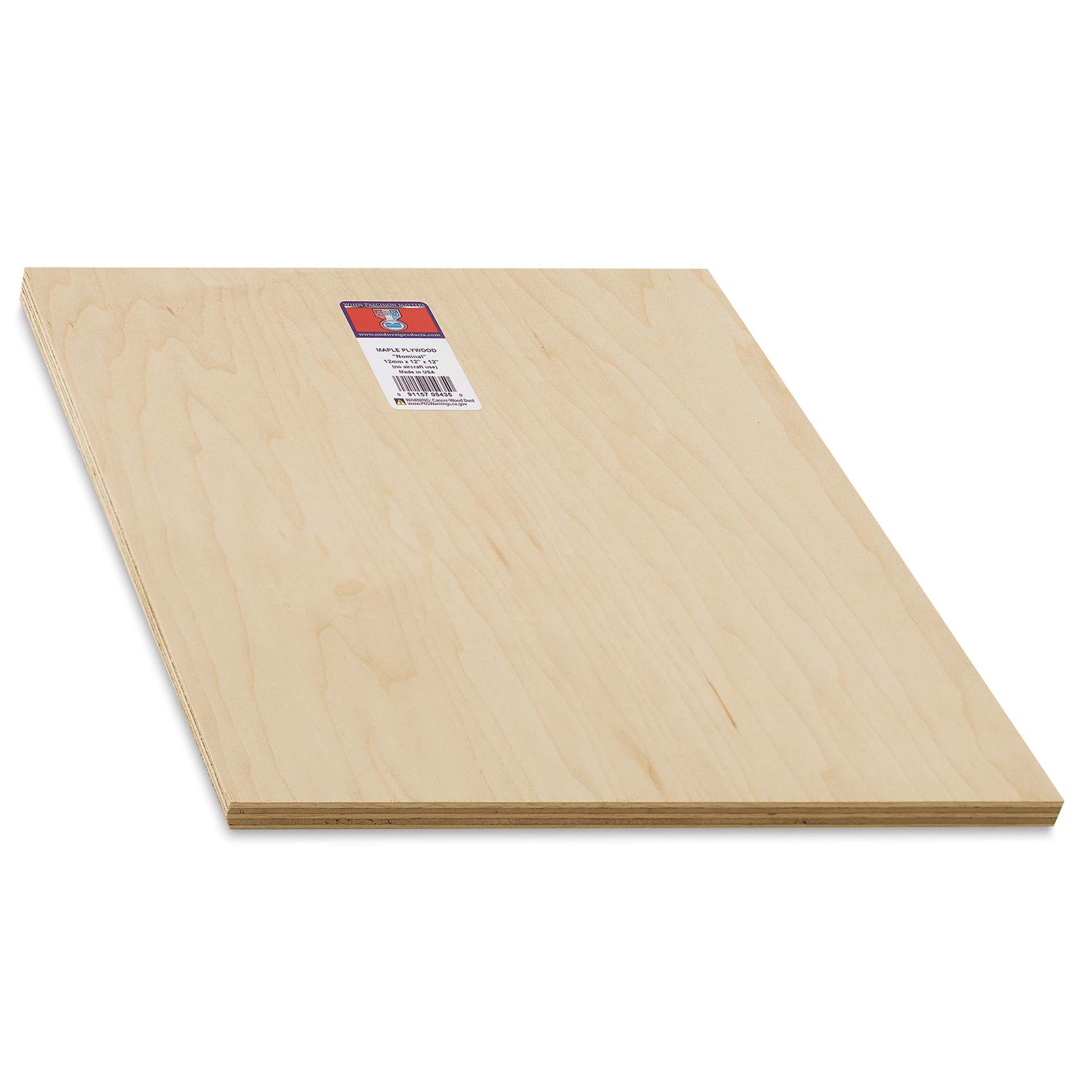 Midwest Products Maple Plywood - 1/2" x 12" x 12", laid out showing thickness Midwest Products Maple Plywood - 1/2" x 12" x 12", laid out showing thickness