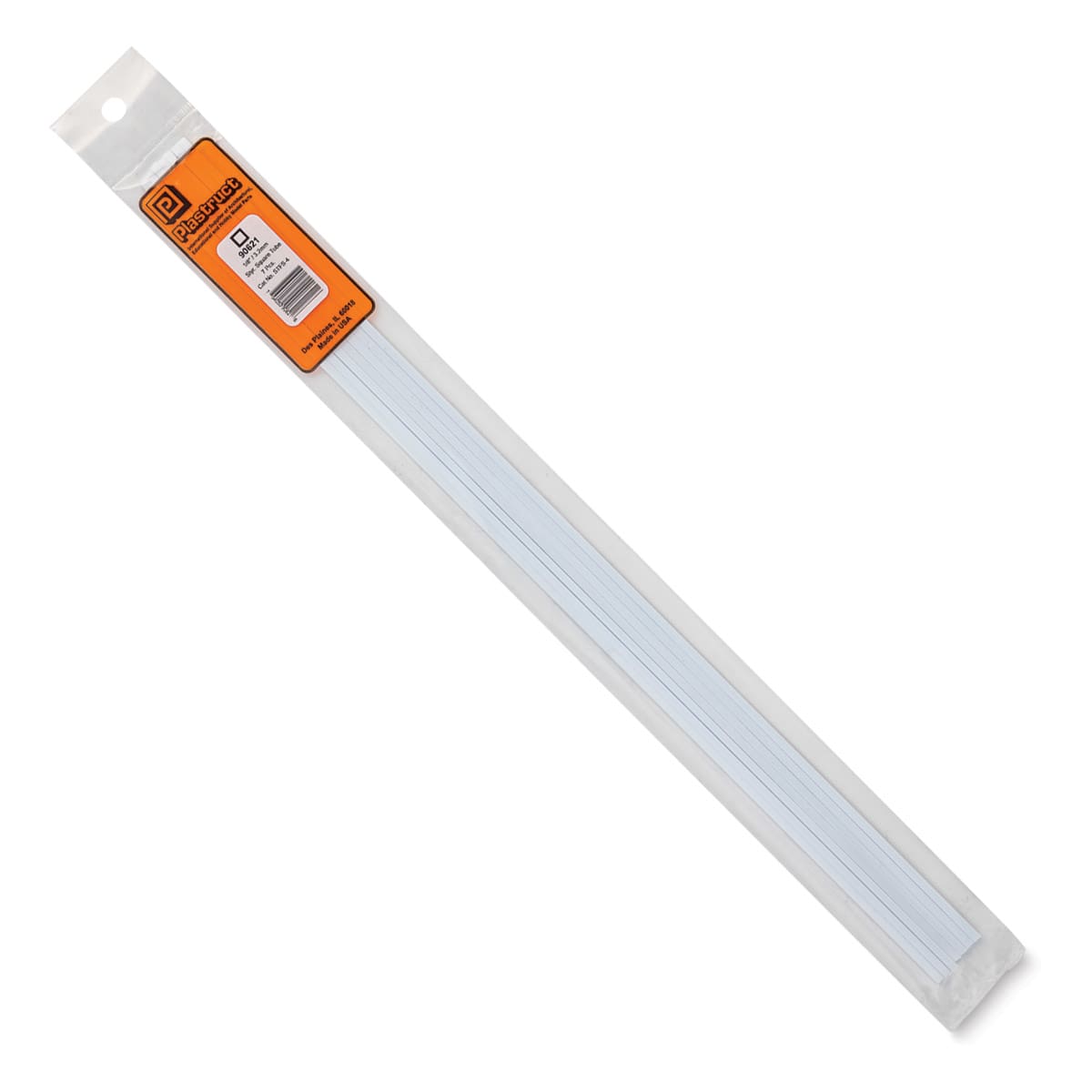 Square Styrene Tubing - 1/8", Pkg of 7 - front of packaging
