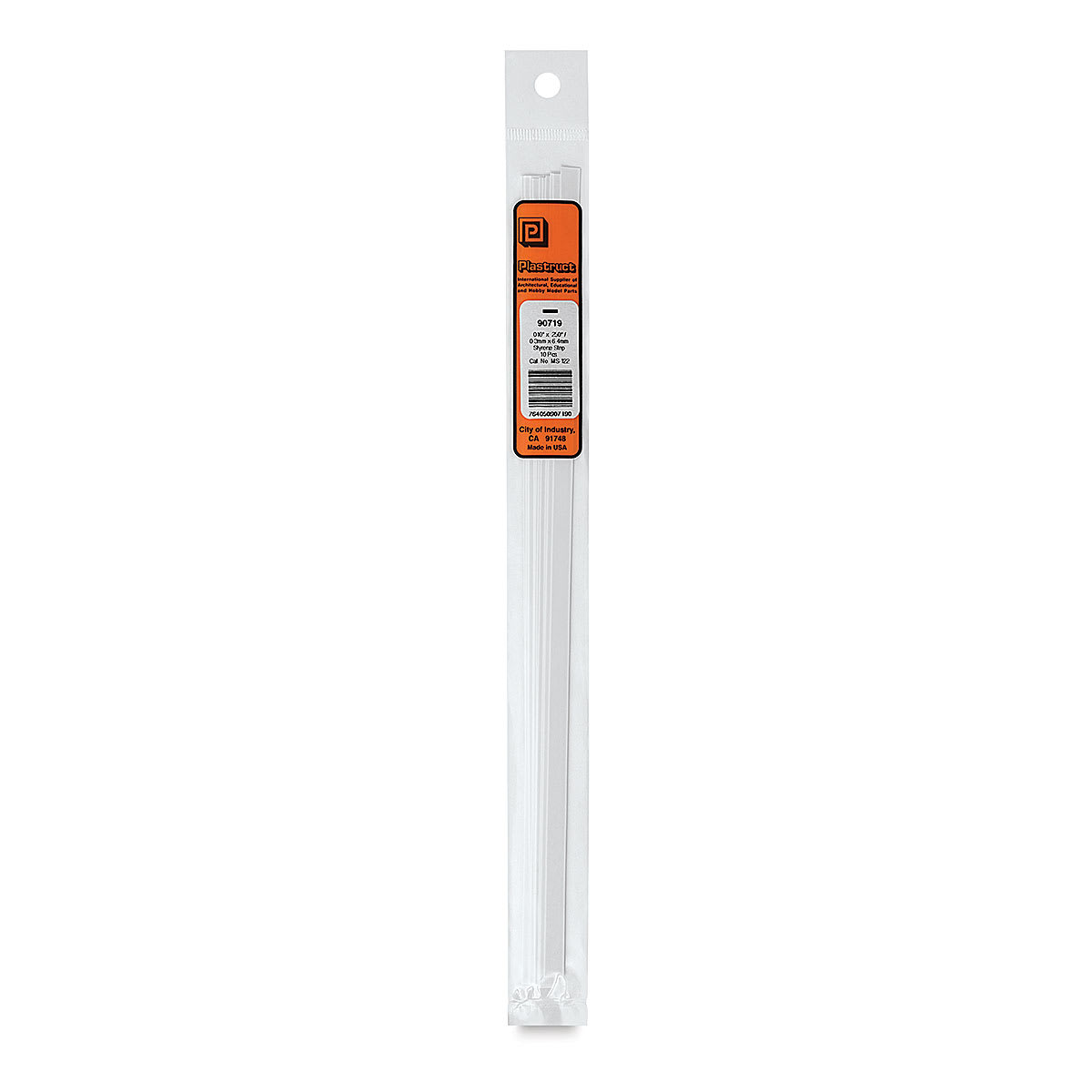 Plastruct Plastic Strip - Pkg of 10, 0.01" H × 0.25" W × 10" L