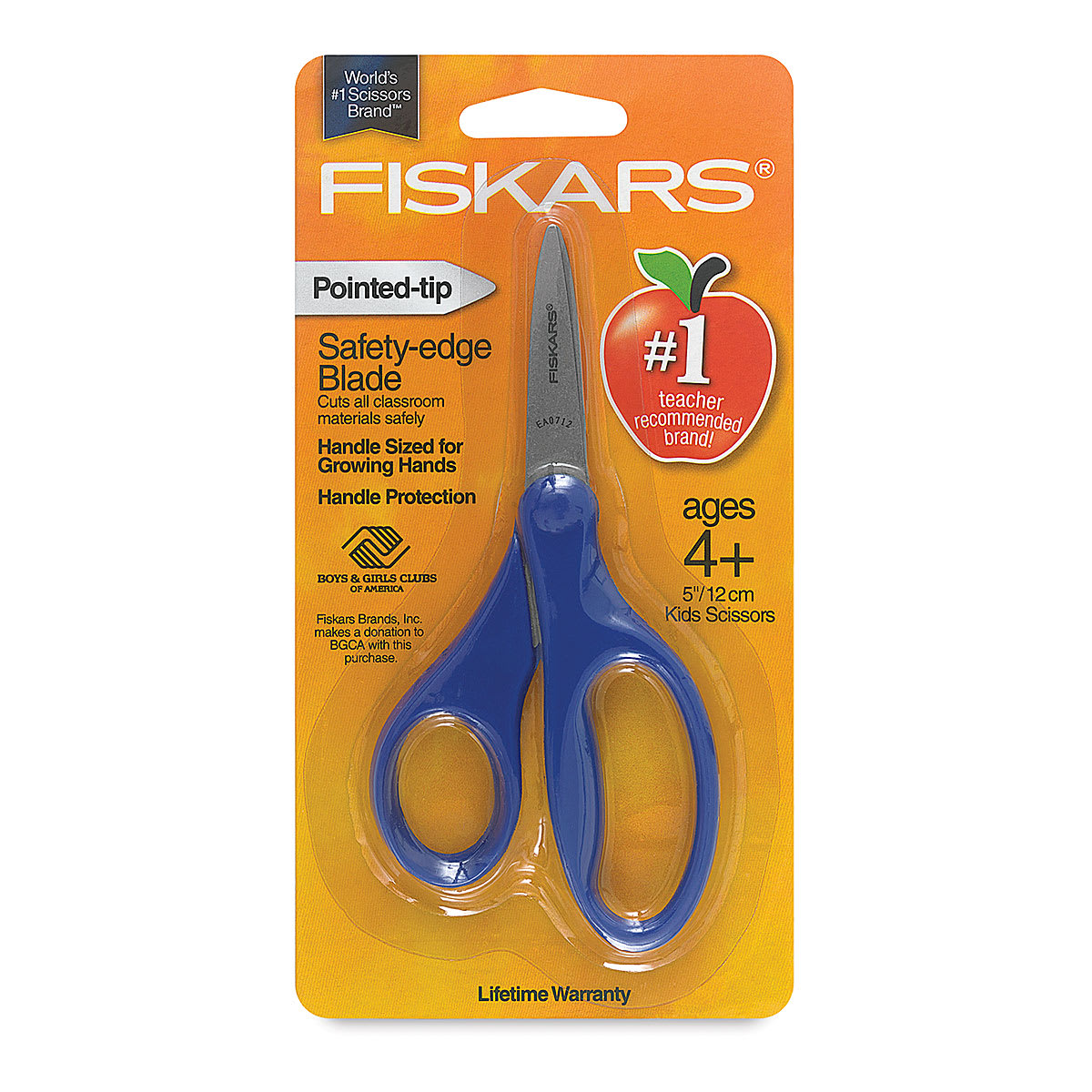 Fiskars Scissors - 5'', Pointed, Blue, In Package
