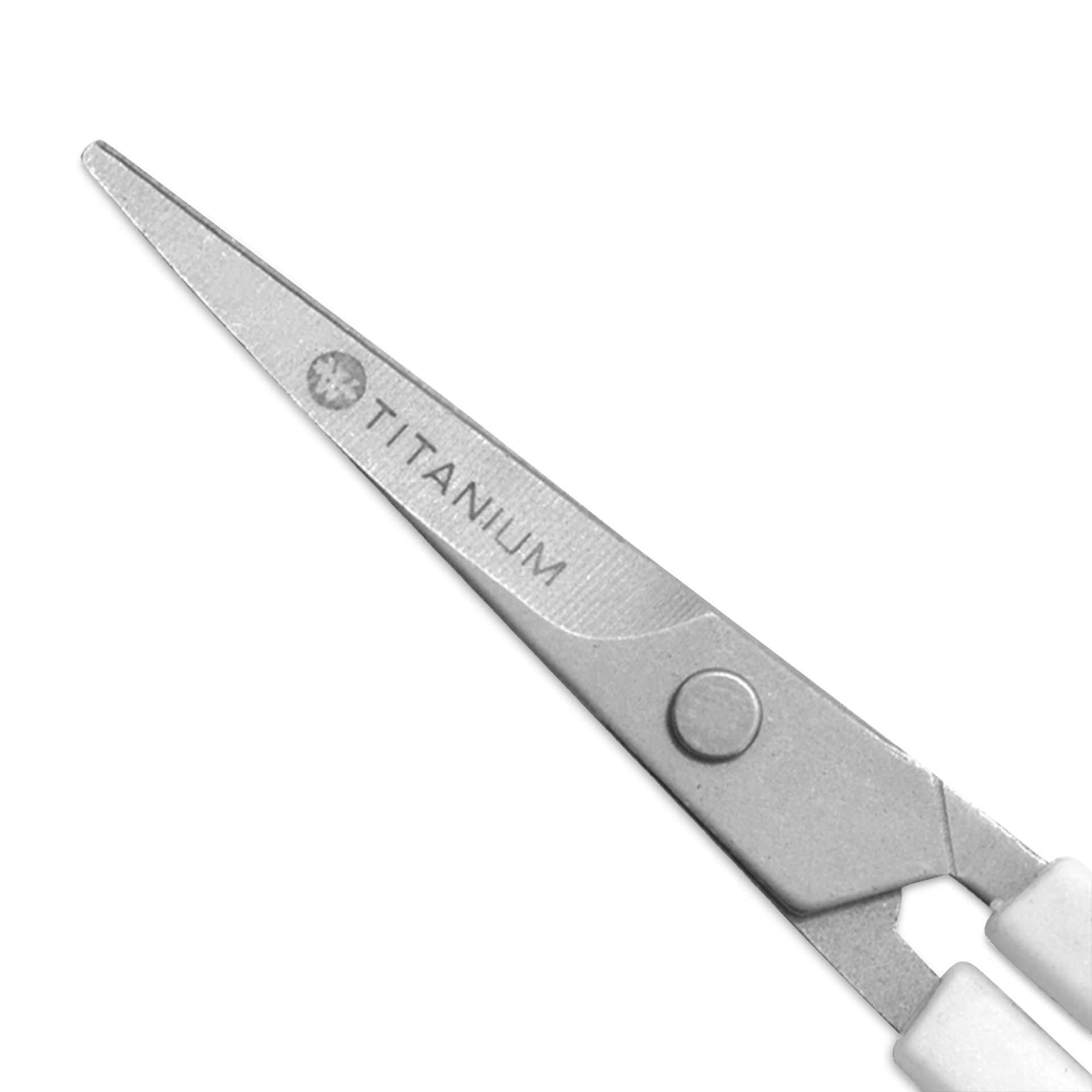 Westcott Titanium Bonded Curved Blade Embroidery Scissors - 4" Blade close up to show blade