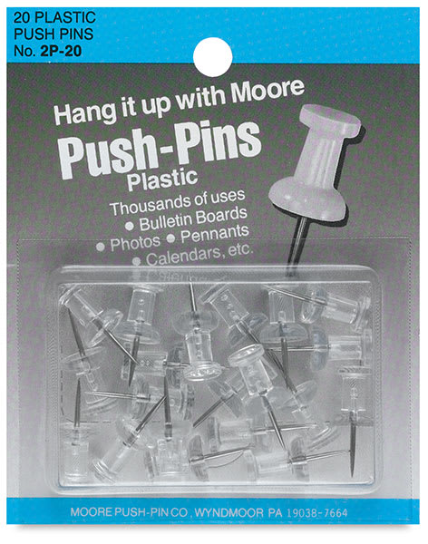 Plastic Push Pins, Box of 20