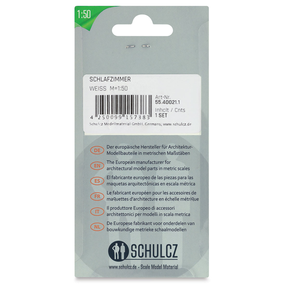 Schulcz Scale Model Furniture Set - Master Bedroom, 1:50, 1/4" (back of package)