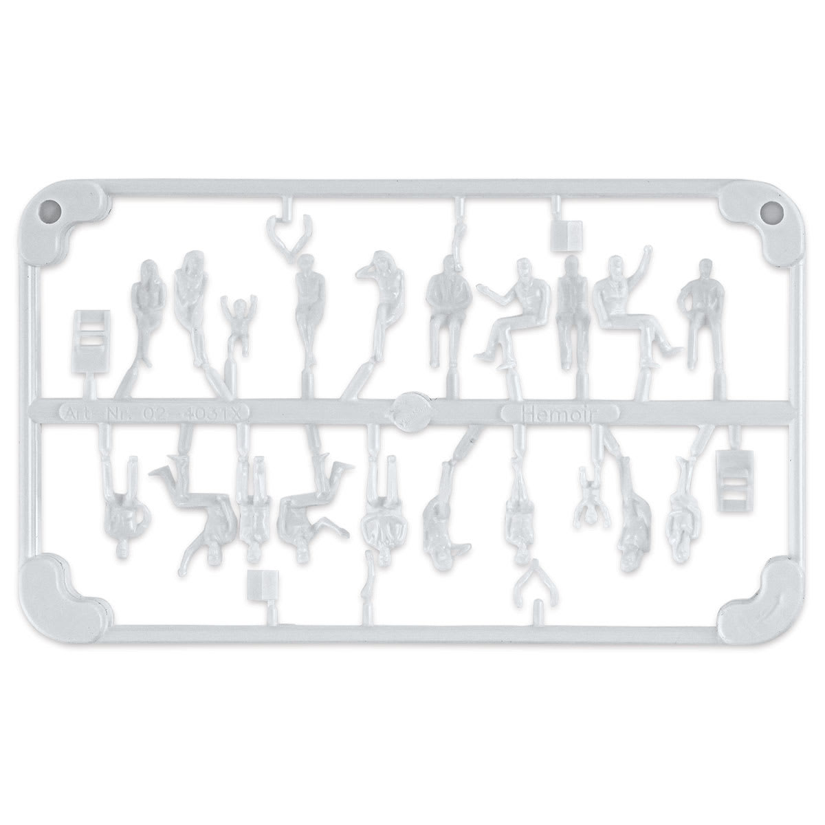 Schulcz Scale Model Figures - Hermoli Sitting, Pkg of 20, 1:100, 1/8" (product shown layered and close-up)