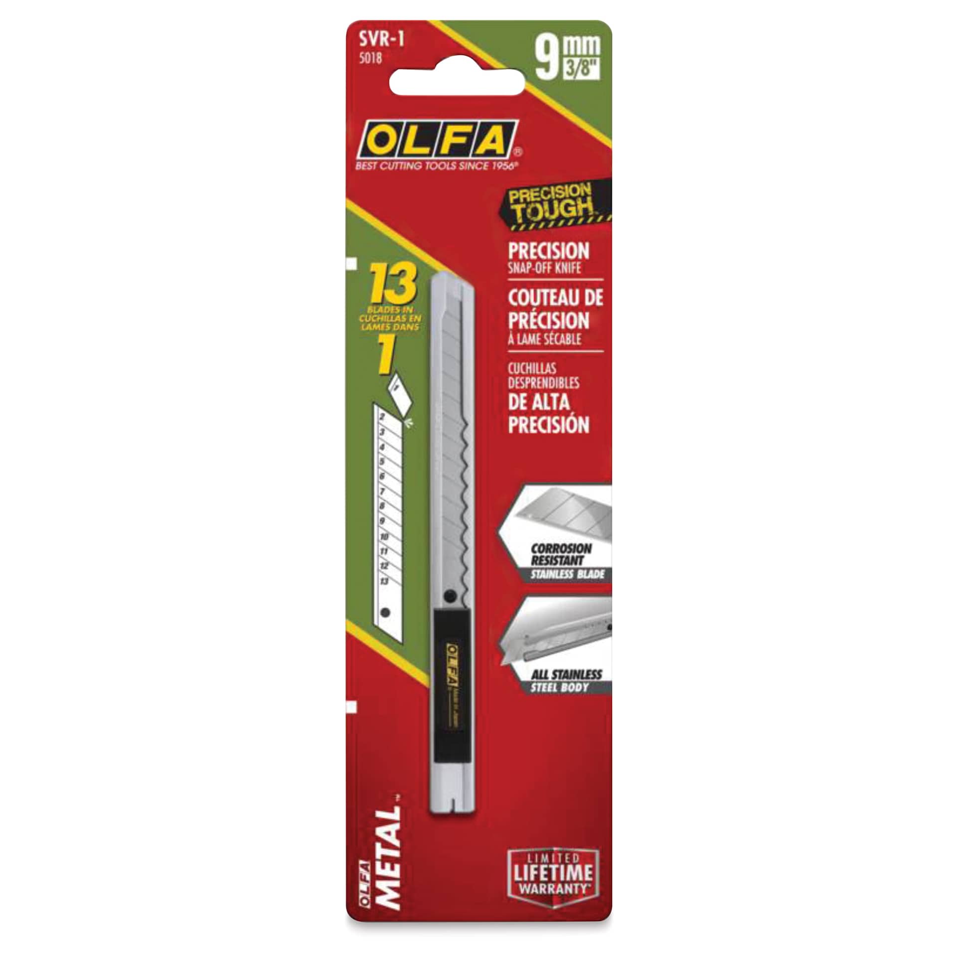 Olfa Stainless Steel Slide-Lock Knife, packaging