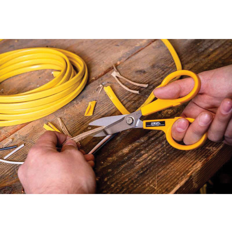 Olfa Serrated-Edge Stainless Steel Scissors - 5" cutting wiring