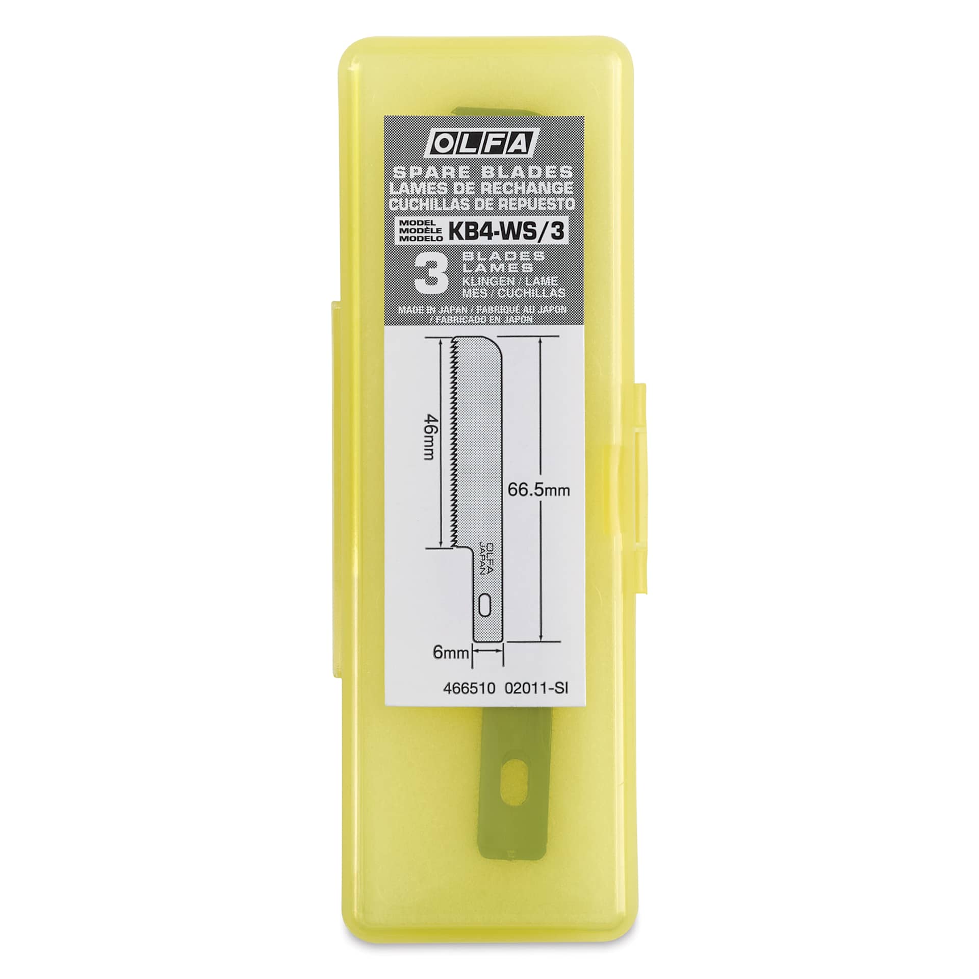 Olfa Wide Saw Blade - Pkg of 3, top of the carrying case with closed lid
