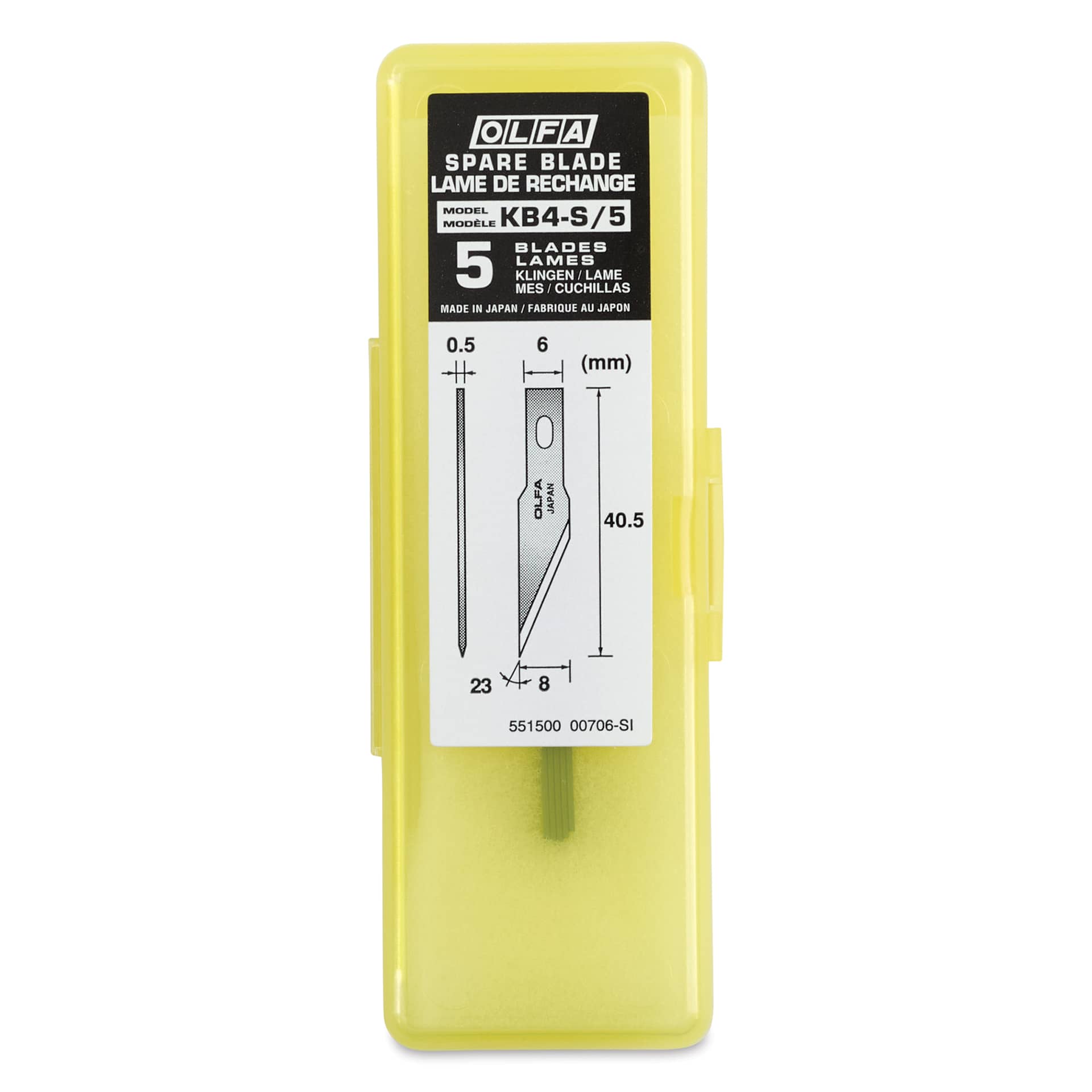 Olfa Precision Art Blades - Pkg of 5, top of the carrying case with lid closed