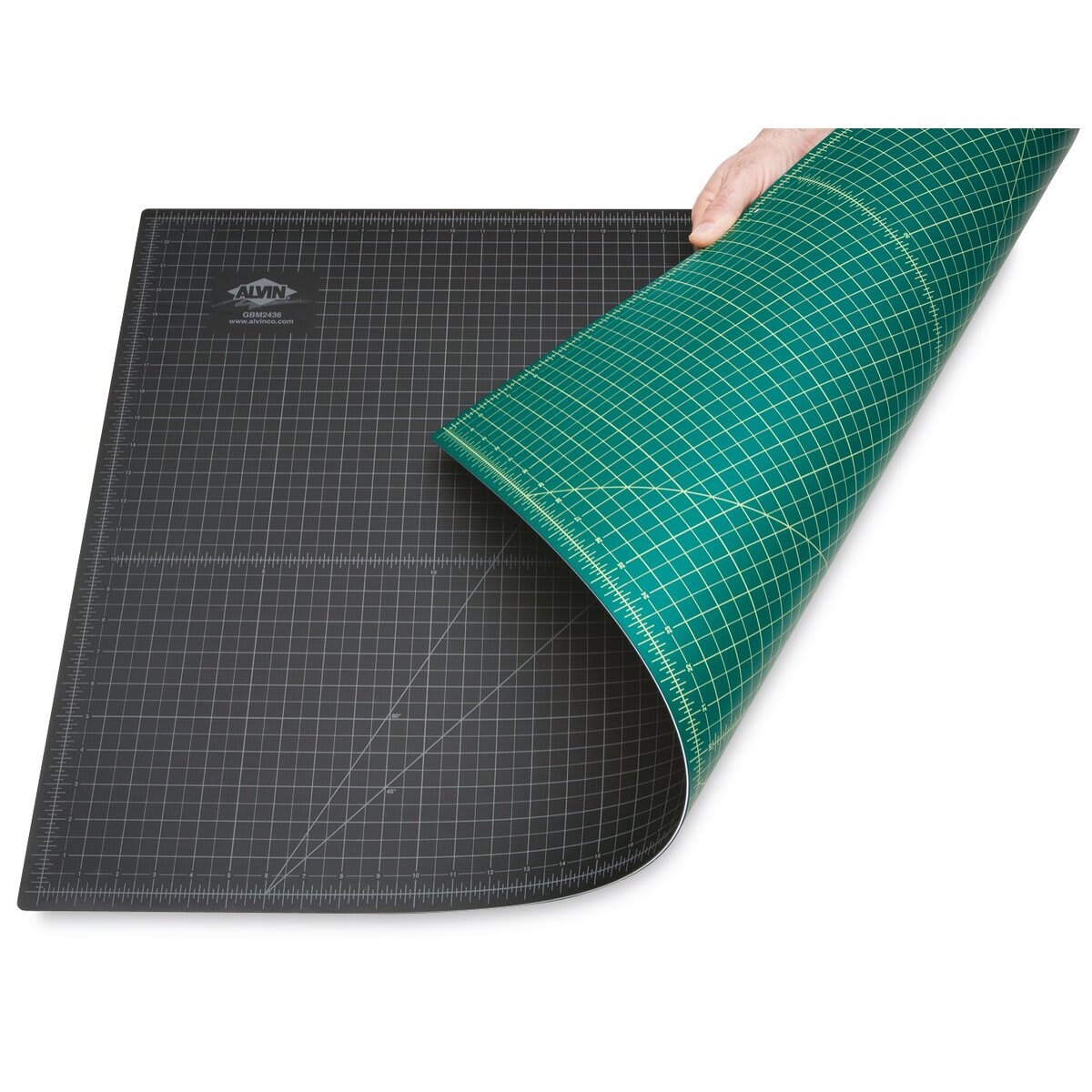 Alvin Cutting Mat - 24" x 36", Green/Black - showing both sides