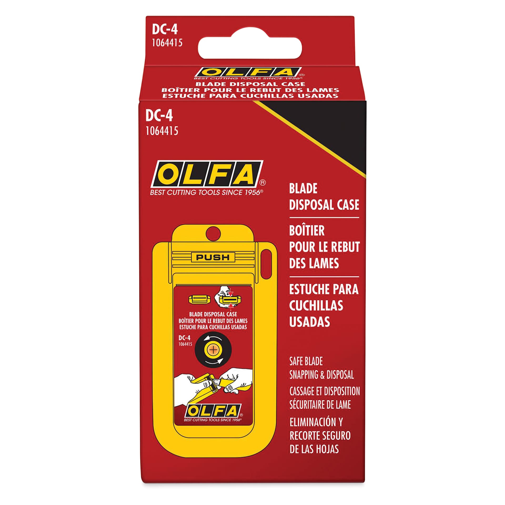 Olfa Reusable Blade Disposal Can front of packaging