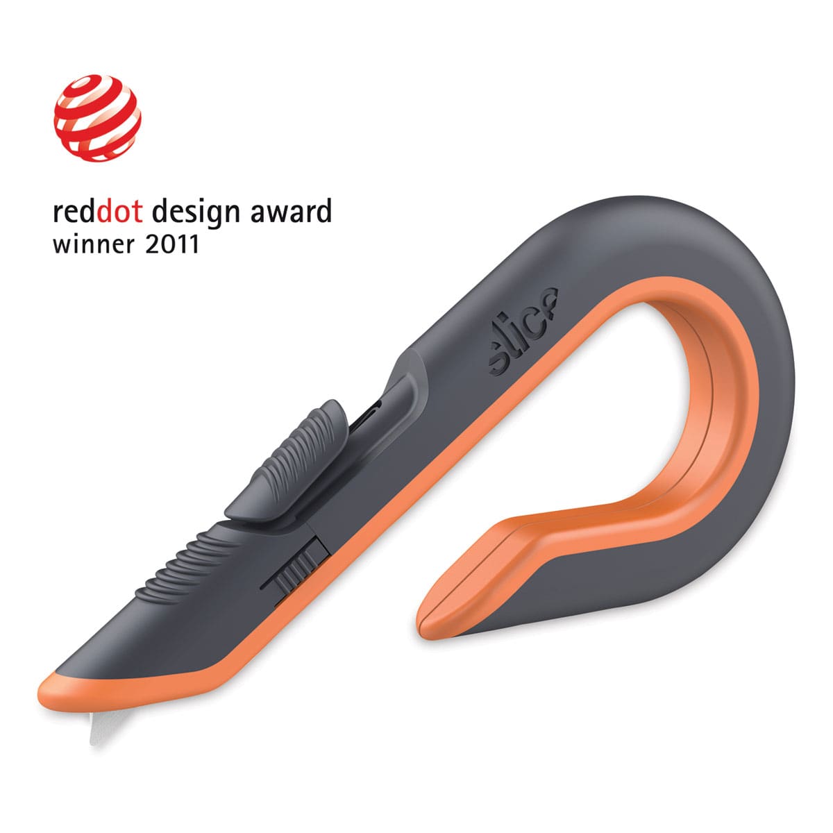 Slice Manual Box Cutter - Angled view with blade extended
