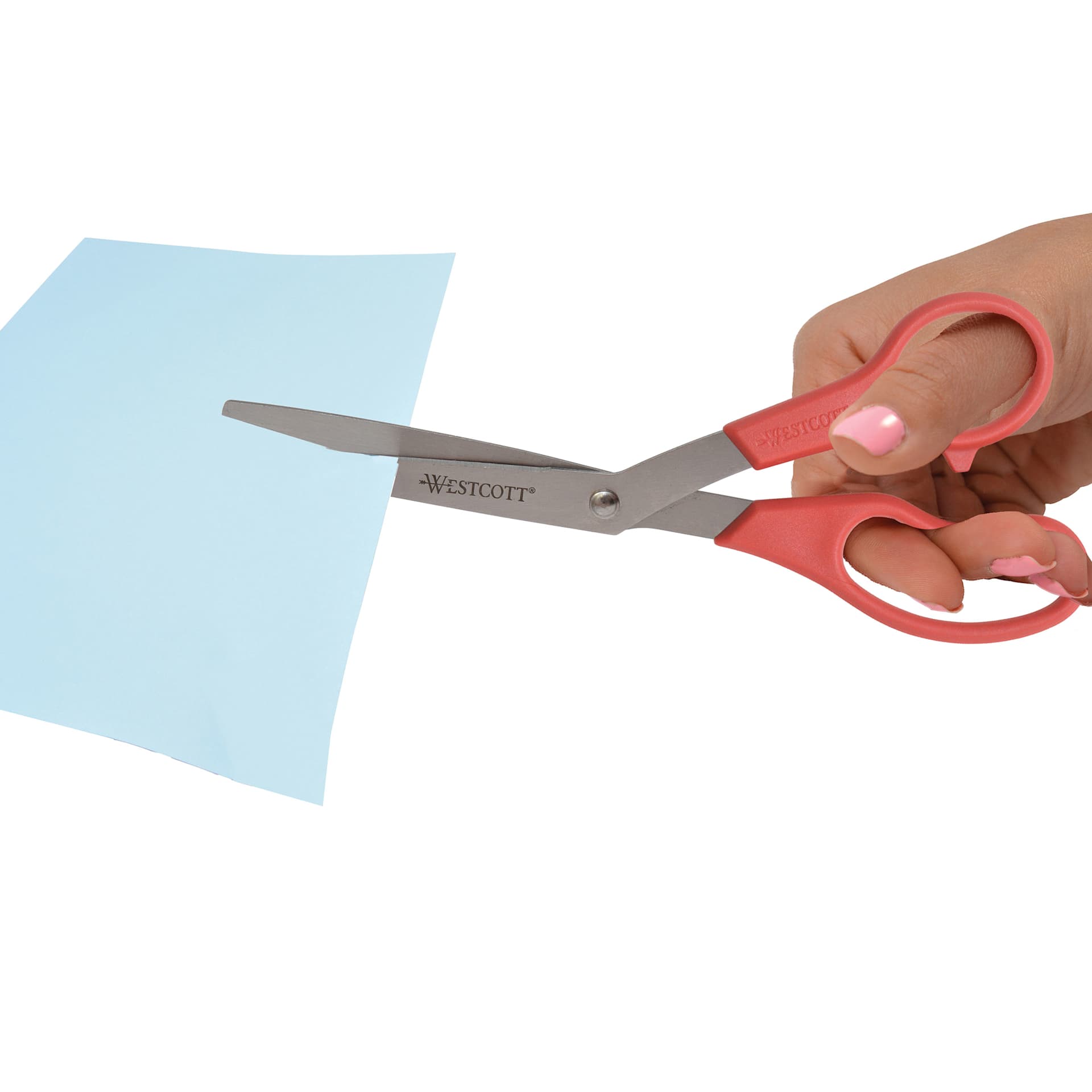 Westcott Bent All Purpose Value Scissors - 8", Red, cutting paper