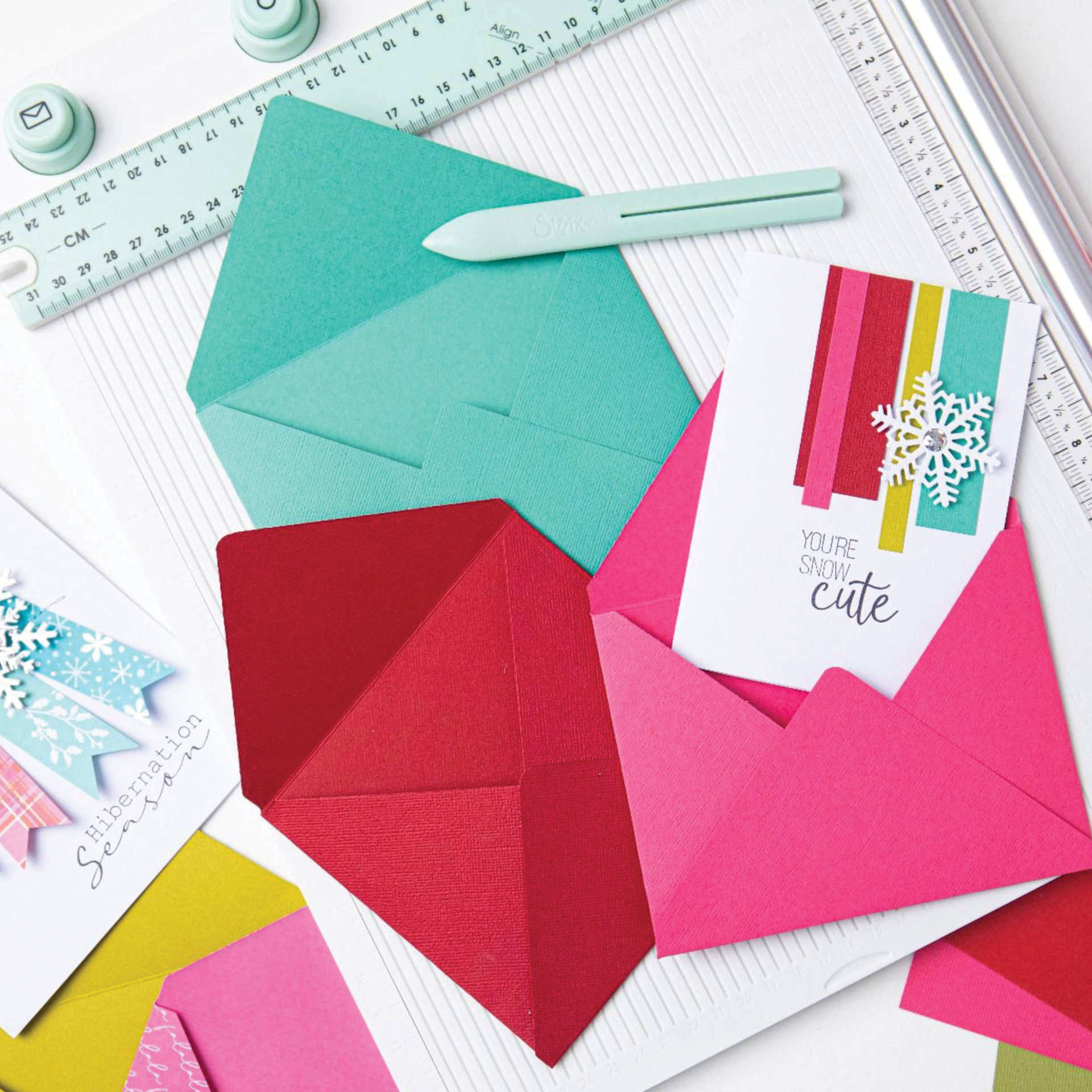 Sizzix Scoring Board & Trimmer - in use to create cards