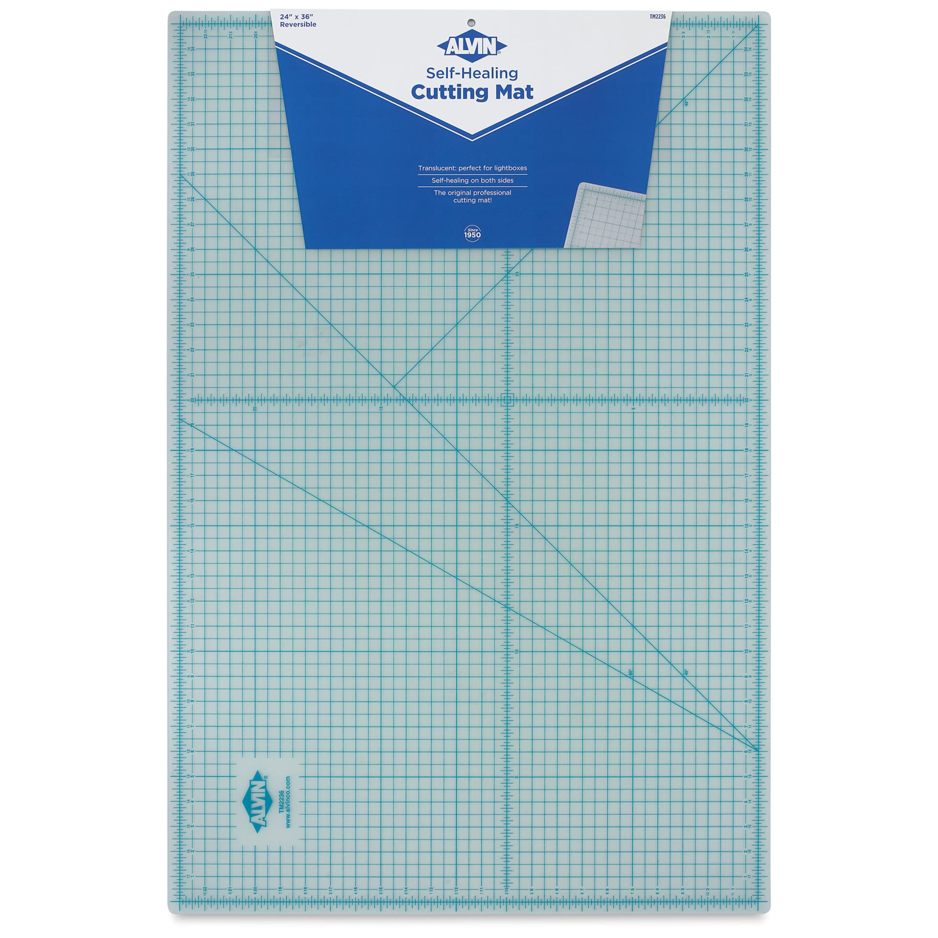 Alvin Cutting Mat - 24" x 36", Translucent - front of packaging