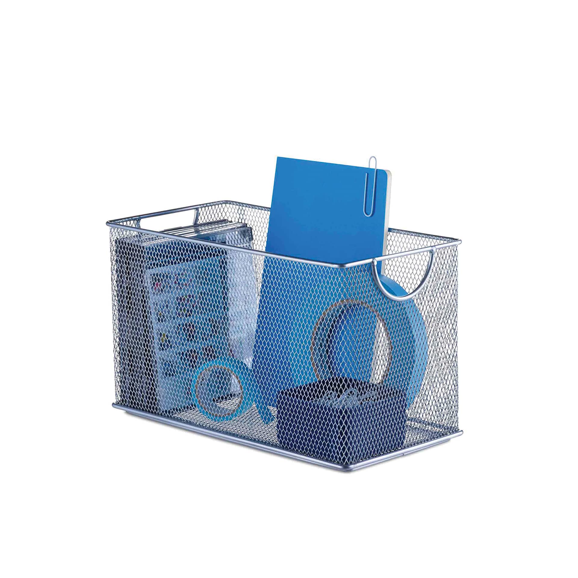Design Ideas MeshWorks Stacking Bin - Silver, 5-3/4" x 11" (contents not included)