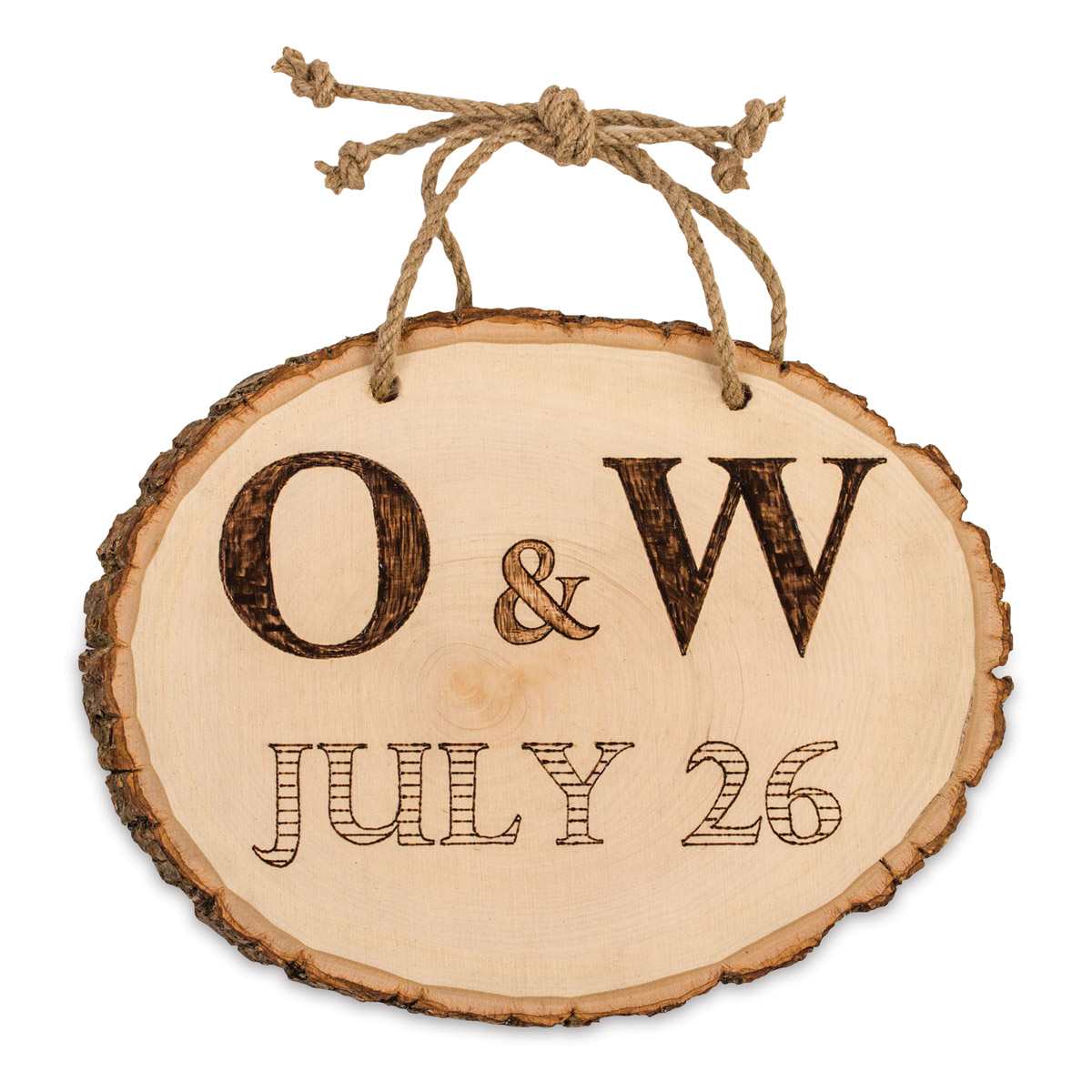 Walnut Hollow Basswood Rounds - Round, Extra Large - finished sign example