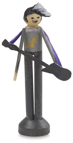 Creativity Street Doll Pins - Decorated Doll Pin Guitarist on stand

