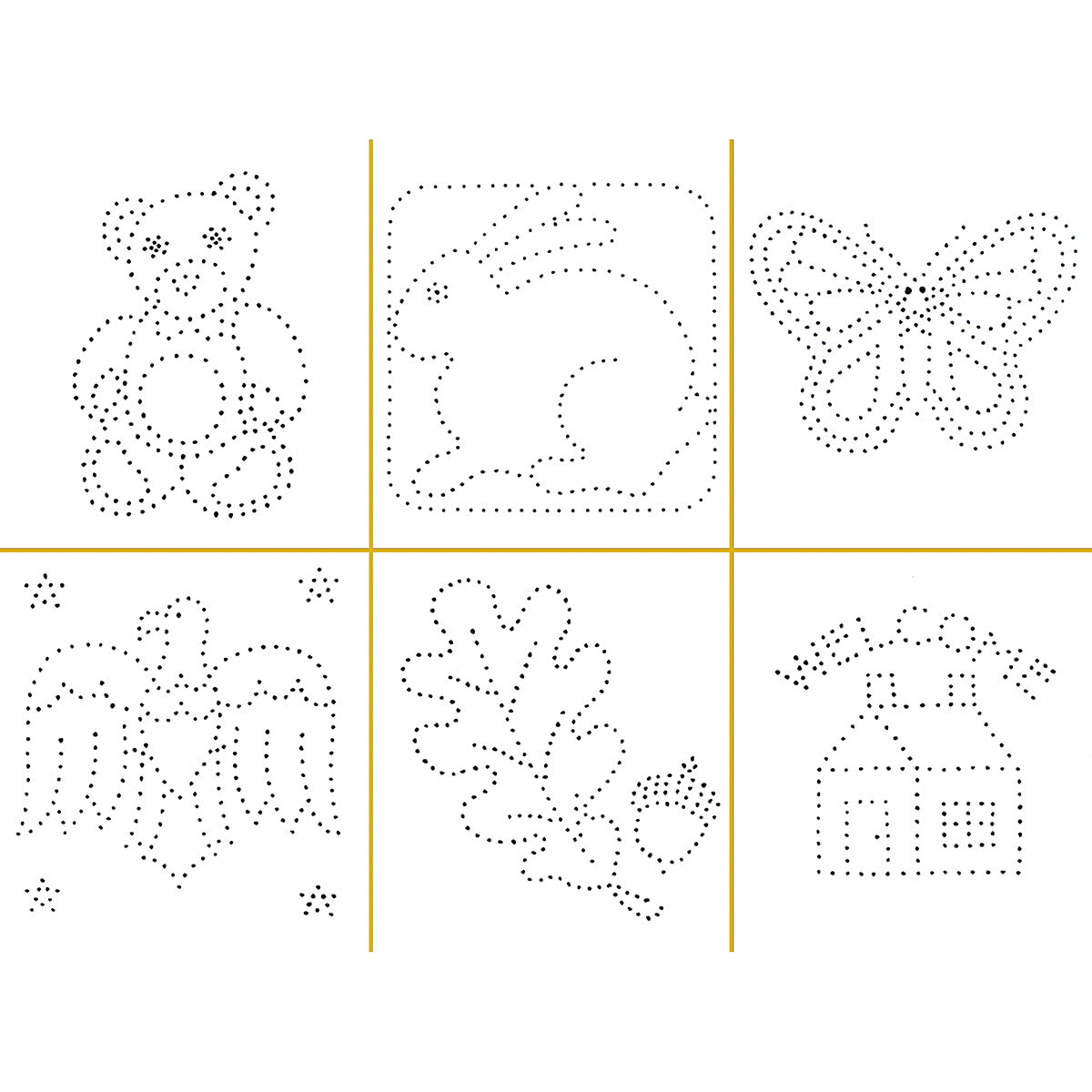 Metal Punch 48 Pak - teddy bear, rabbit, butterfly, bald eage, oak leaf, and welcome home