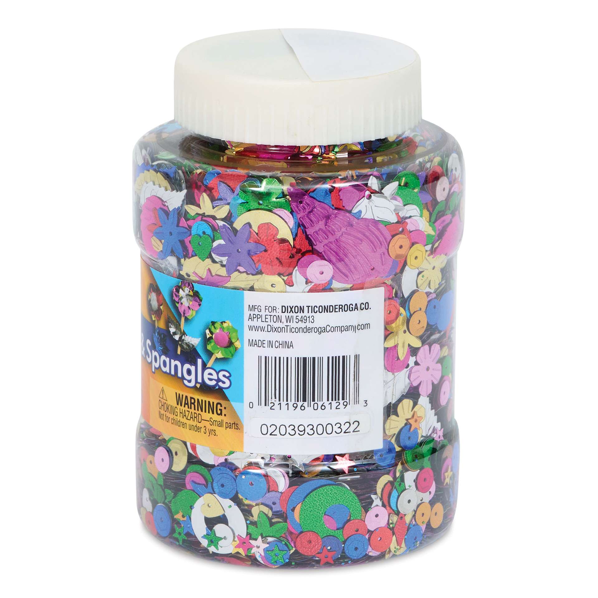 Creativity Street Sequins and Spangles - Shaker Jar, back of the packaging