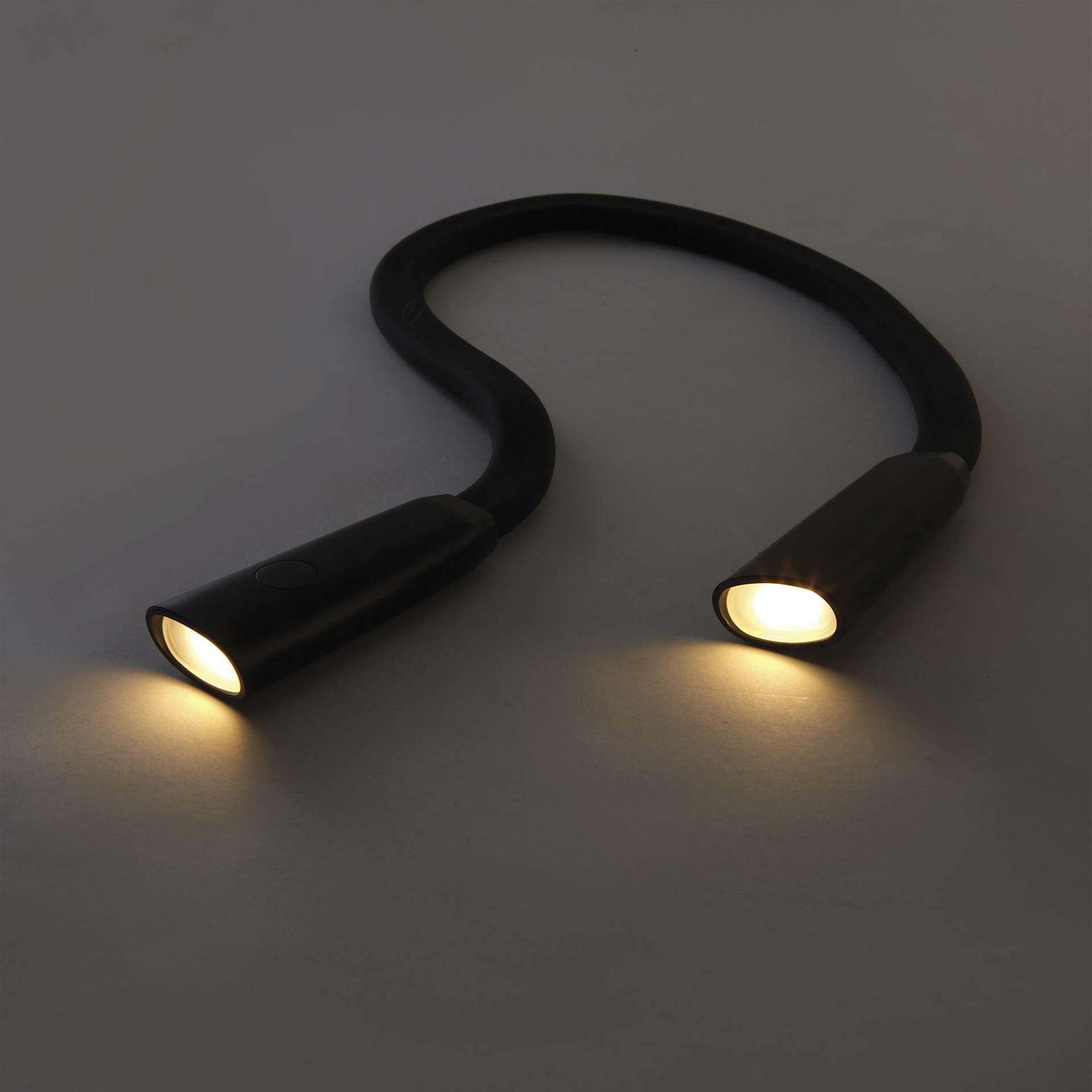 Kikkerland Hands-Free Book Light, yellow light on