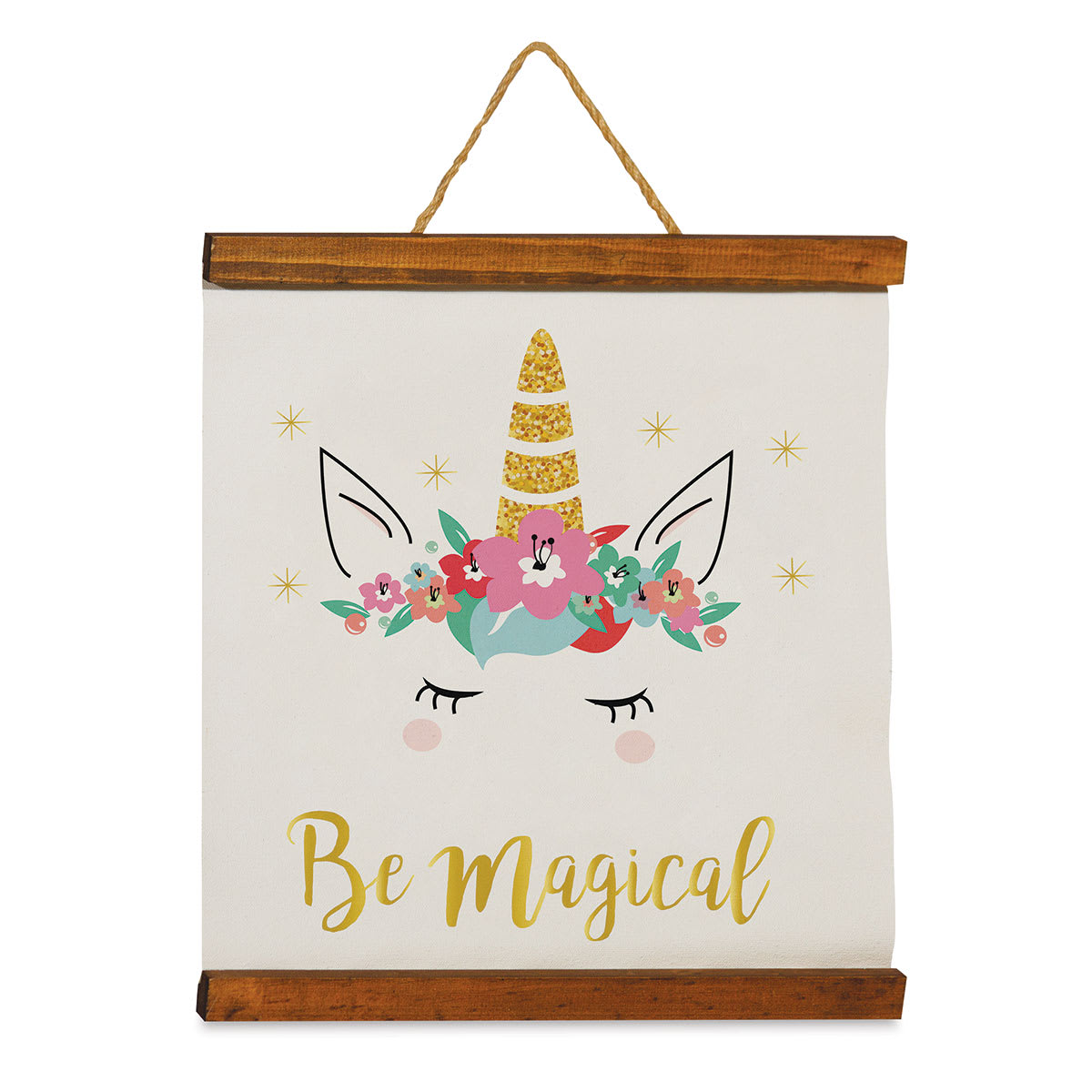 Fredrix Create & Hang Canvas Scrolls - Painted scroll of whimsical Unicorn