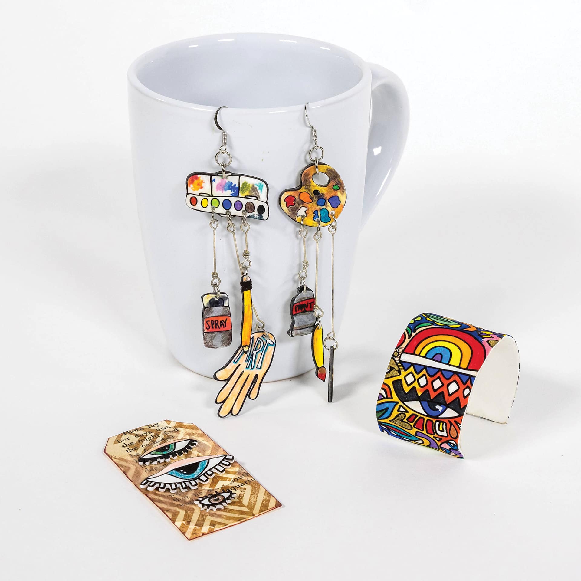 Grafix Artist Series Shrink Film, designs made into jewelry
