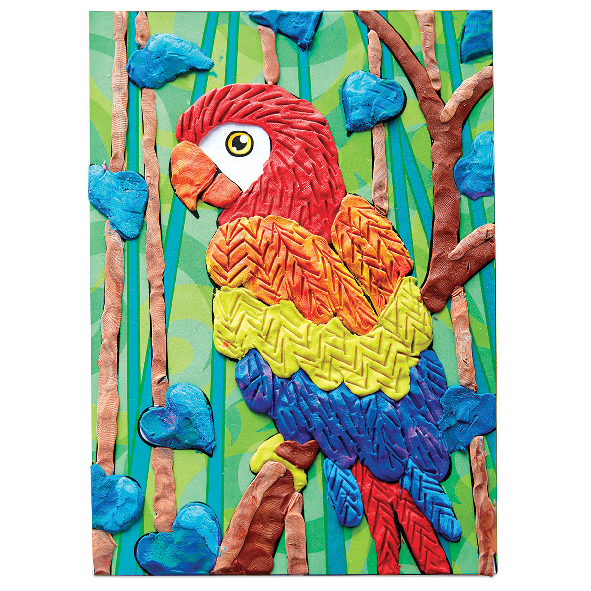 Faber-Castell Coloring with Clay Kit - Decorated Parrot board