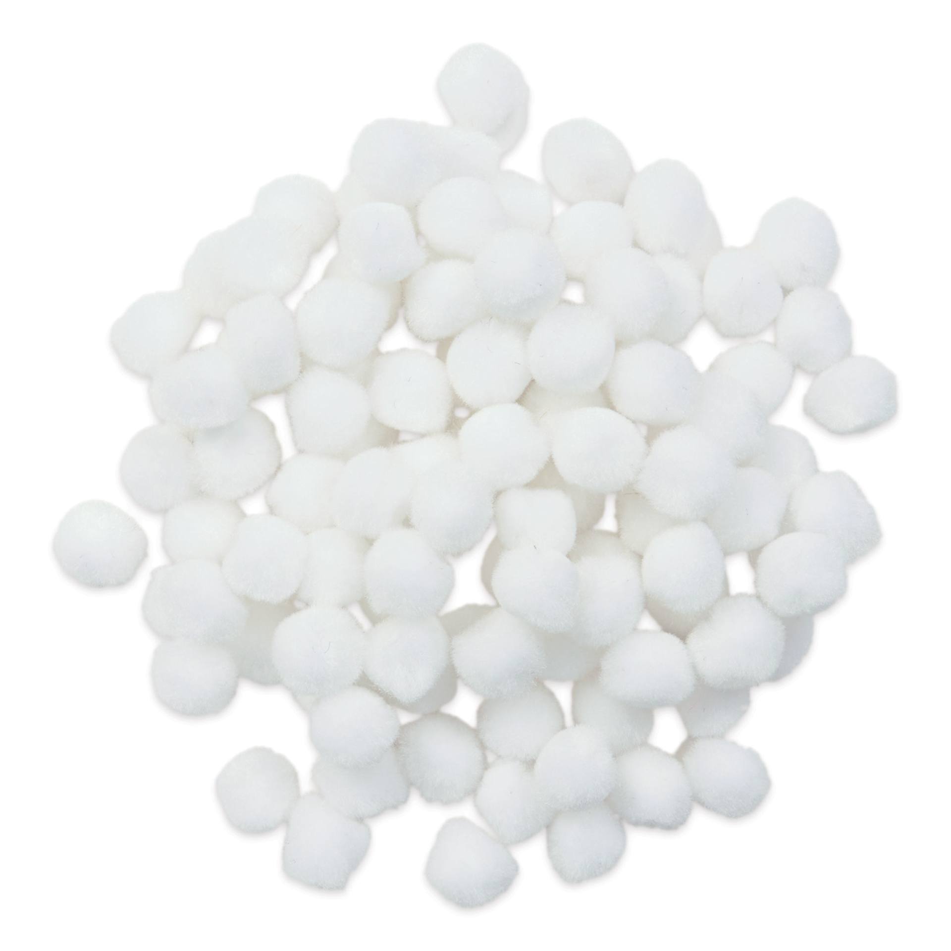 Pepperell Craft Pom Poms - Pkg of 100, 1", White