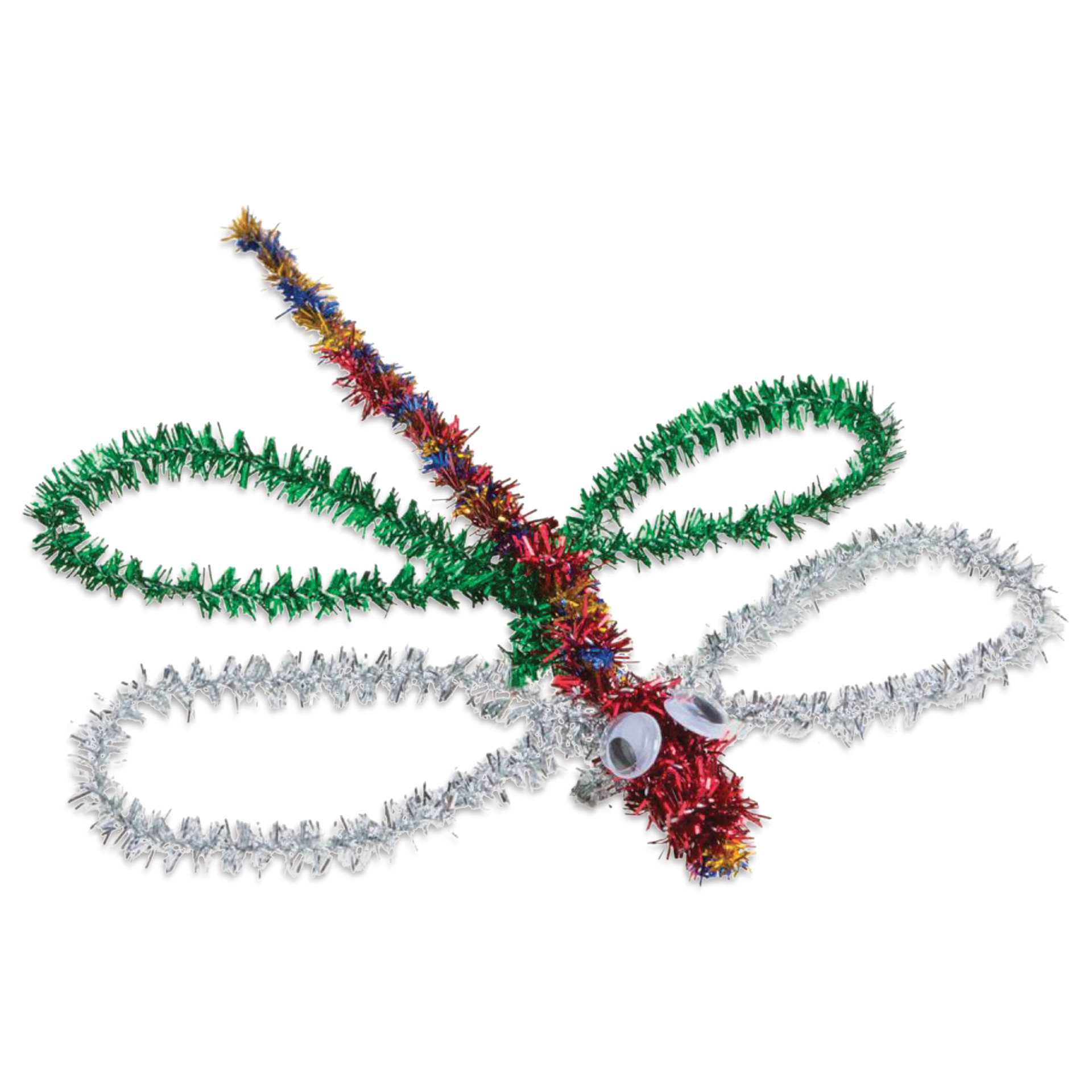 Creativity Street Craft Stems - 6 mm x 12", Pkg of 100, Tinsel - finished dragonfly example