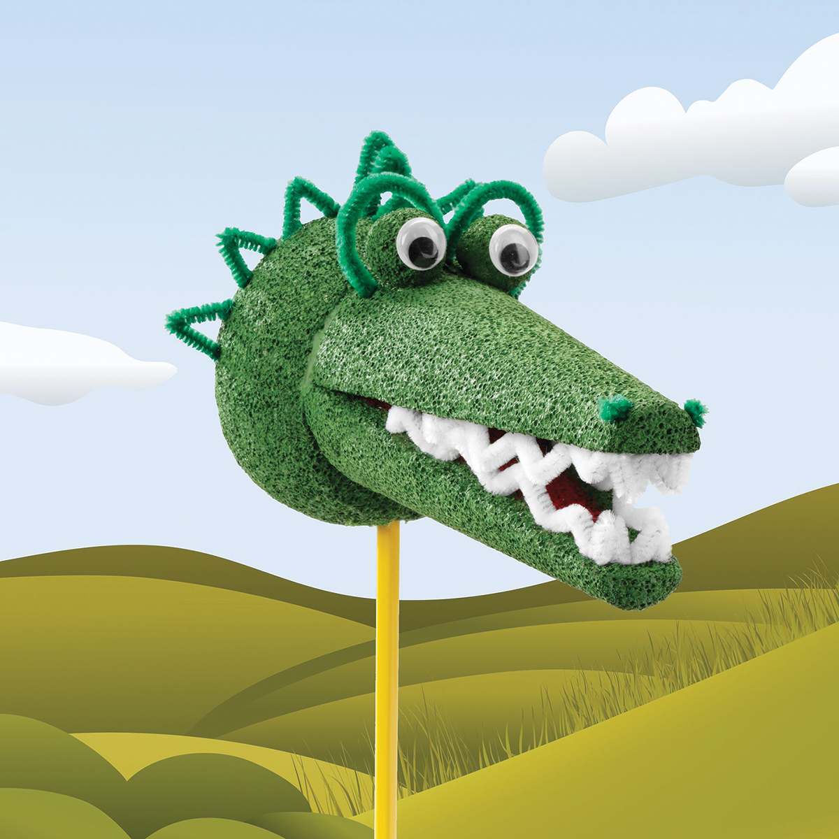 FloraCraft CraftFōM Blocks and Shapes - 2.75" x 6", Cone - finished crocodile head example