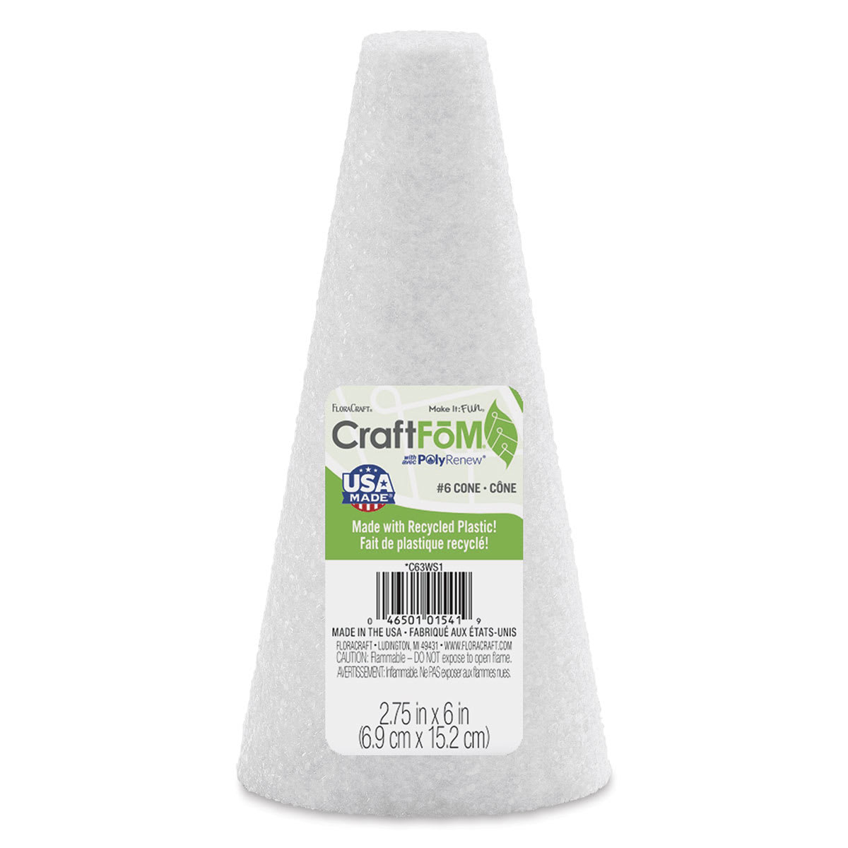 FloraCraft CraftFōM Blocks and Shapes - 2.75" x 6", Cone