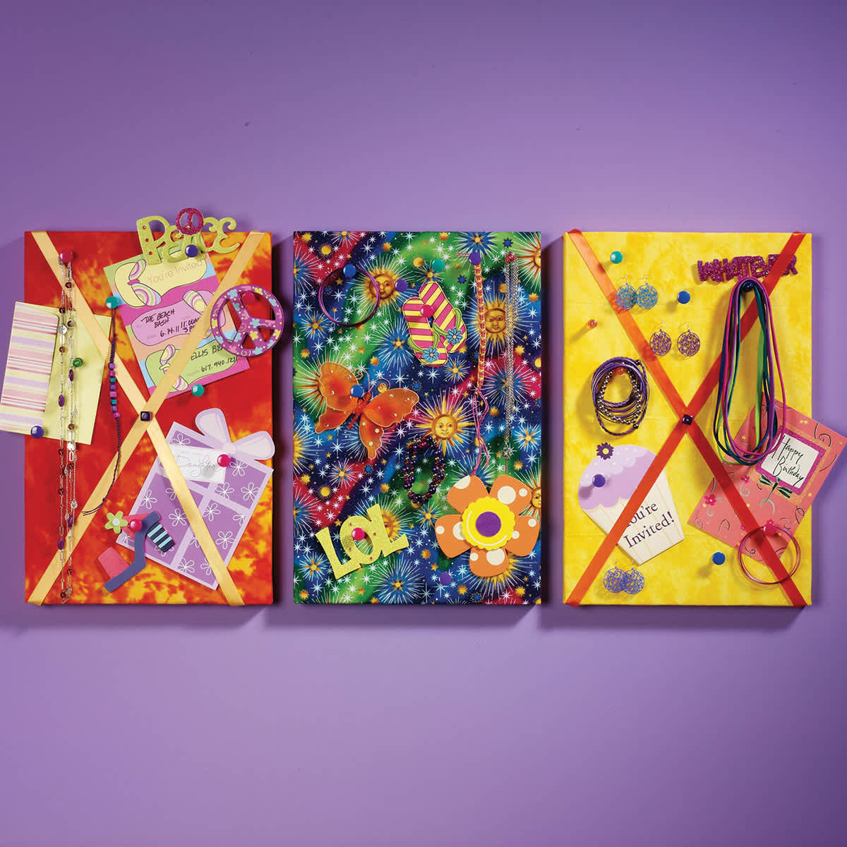 FloraCraft CraftFōM Blocks and Shapes - 1" x 11.9" x 17.9", Block - finished bedroom bulletin board example