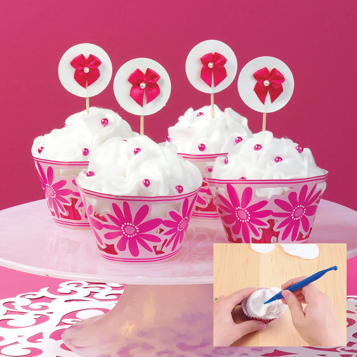 FloraCraft CraftFōM Blocks and Shapes - 2.5" diameter, Ball - finished cupcake examples and in-progress