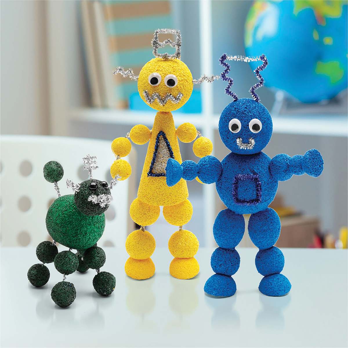 FloraCraft CraftFōM Blocks and Shapes - 2.5" diameter, Ball - finished robot examples