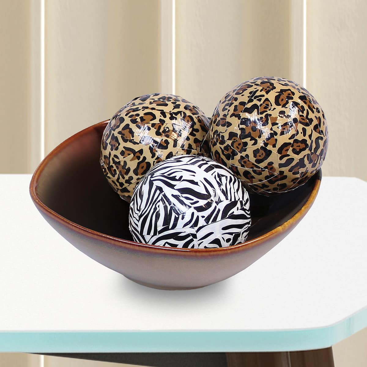 FloraCraft CraftFōM Blocks and Shapes - 3" diameter, Ball - finished animal print centerpiece spheres