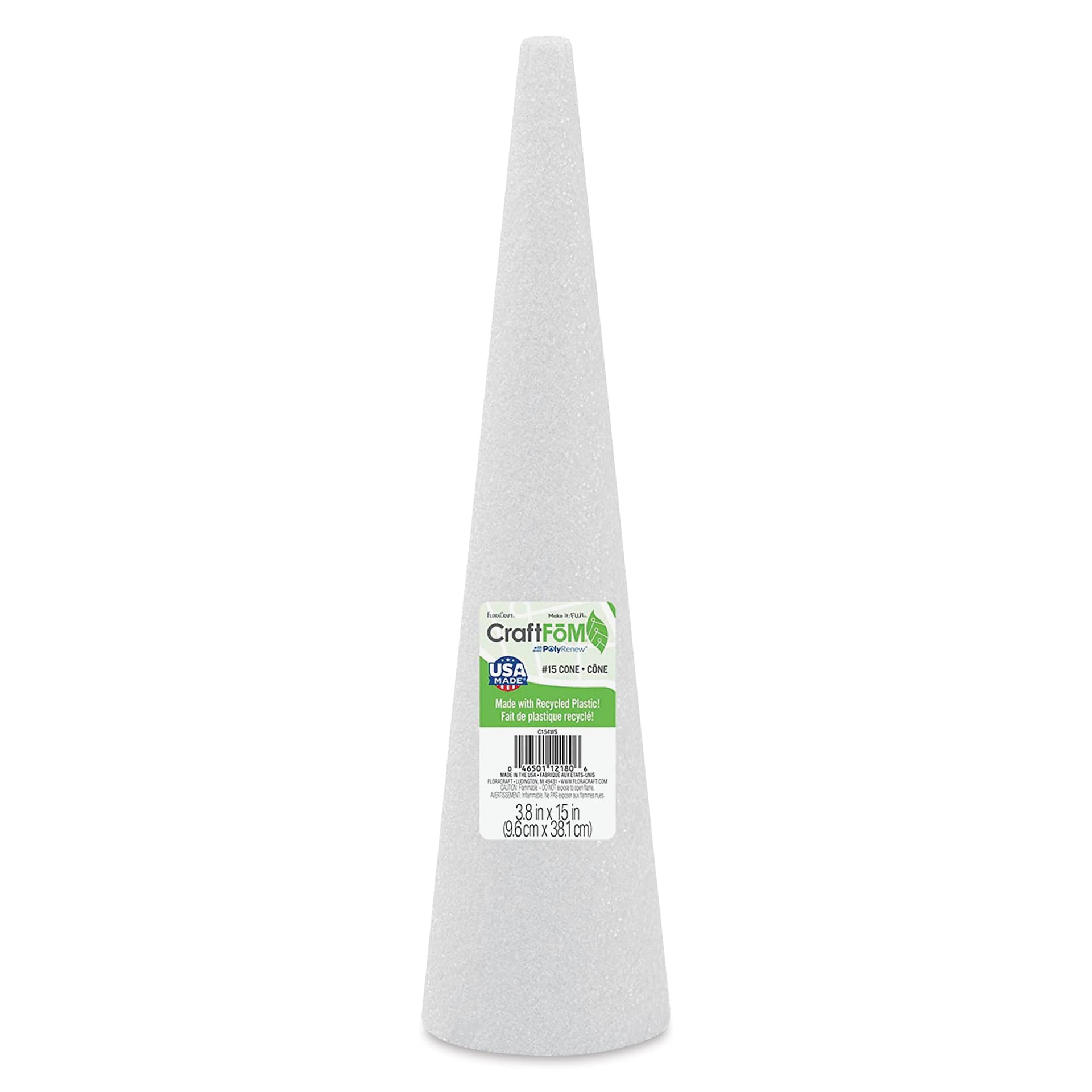 FloraCraft CraftFōM Blocks and Shapes - Cone, 3.8" x 14.8", with packaging label