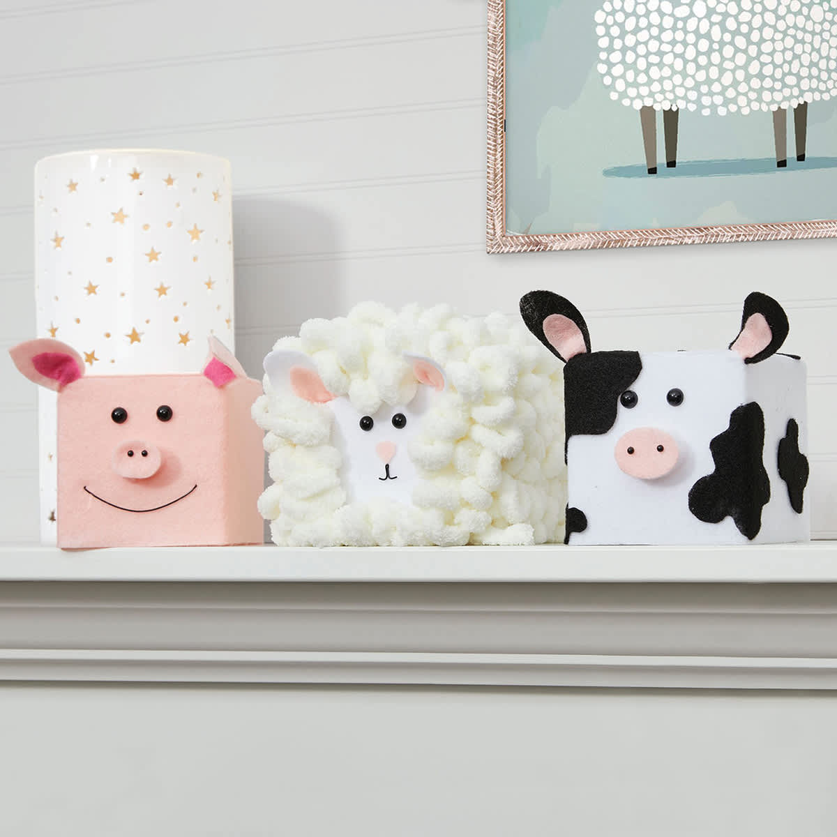 FloraCraft CraftFōM Blocks and Shapes - 7.9" x 7.9" x 7.9", Cube - finished barnyard example decorations