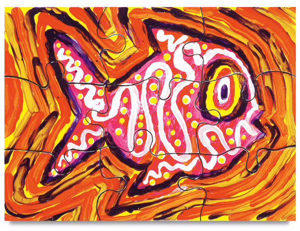 Create-A-Puzzle Kits - Finished painted 9 pc puzzle of fish