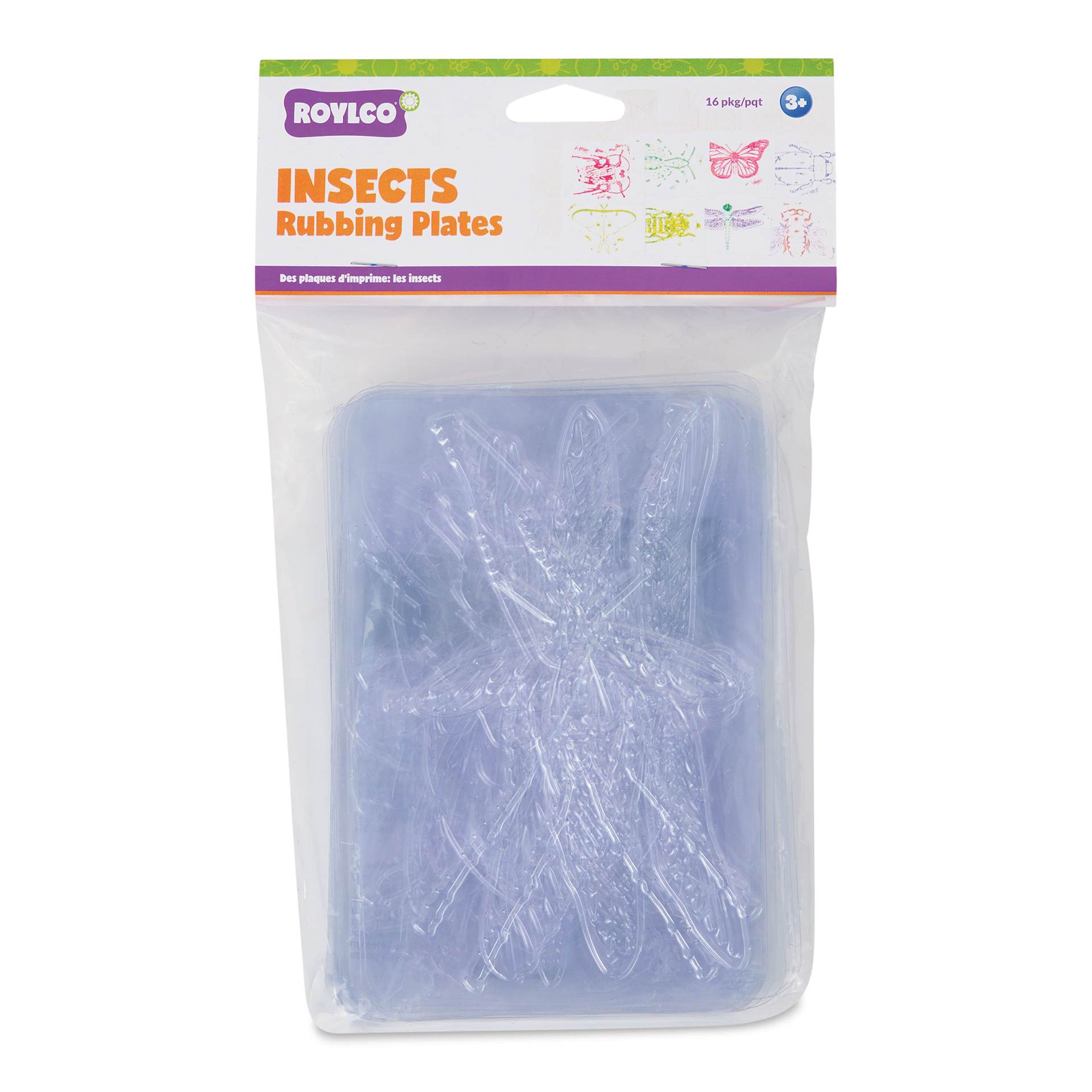Roylco Rubbing Plates - Insects, Set of 16, front of the packaging