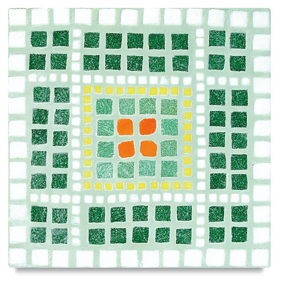 Jennifer's Mosaics Stepping Stone Molds - Top view of finished Green Square Mosaic