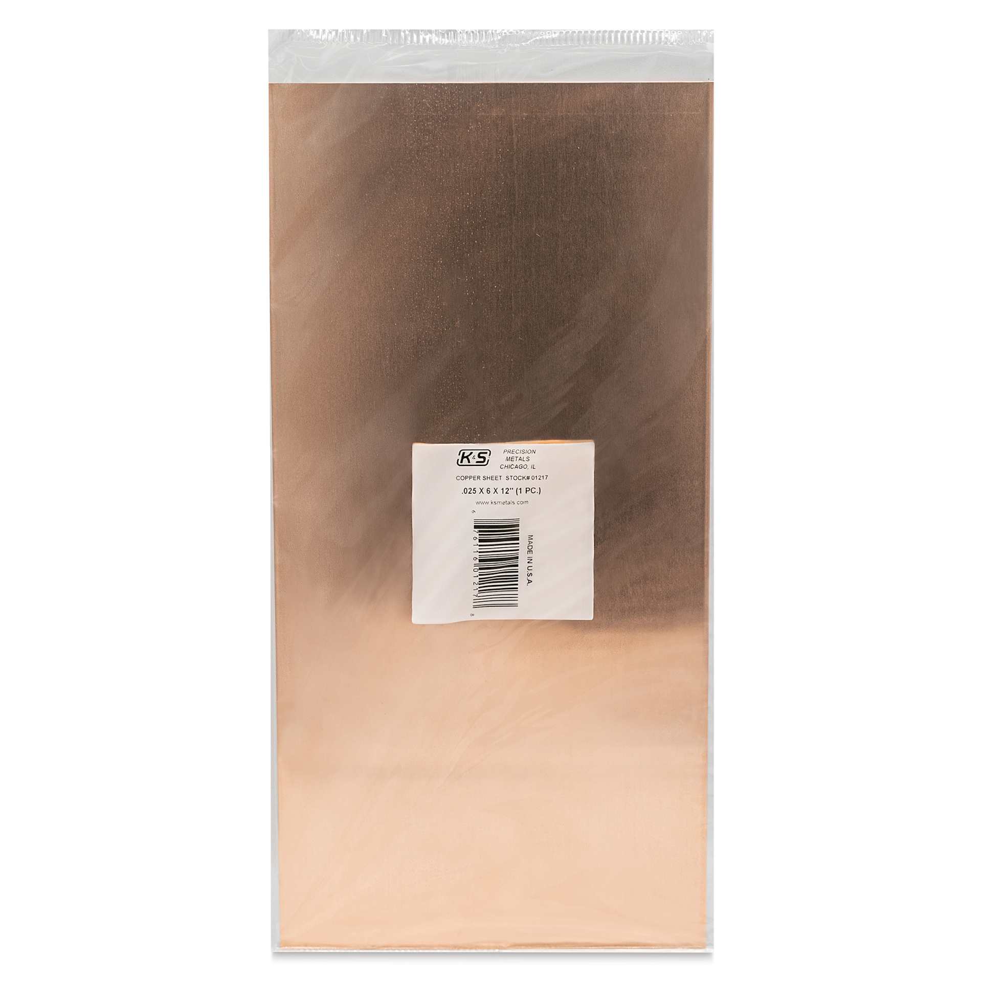 K&S Metal Sheet - Copper, 6" x 12", 0.025" Thick