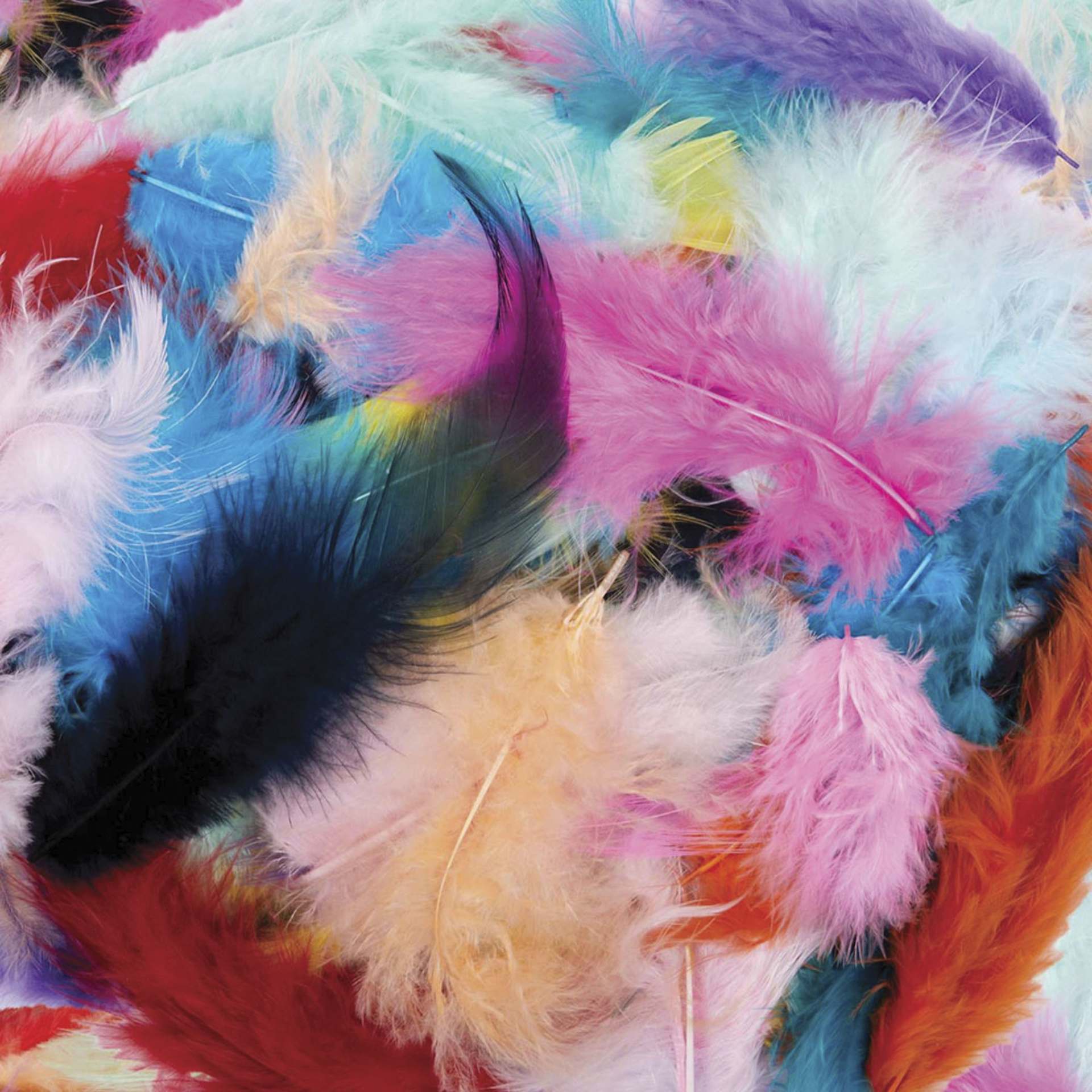 Creativity Street Maribou Feathers - Assorted Bright Hues, 14 g - close-up