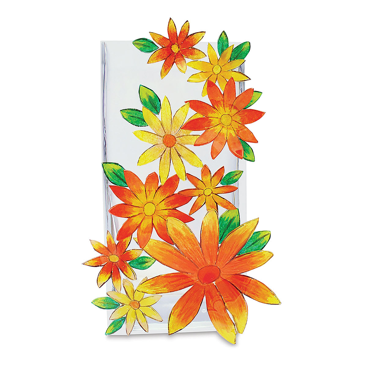 Grafix Shrink Films - Finished painted flowers on Sanded Shrink film