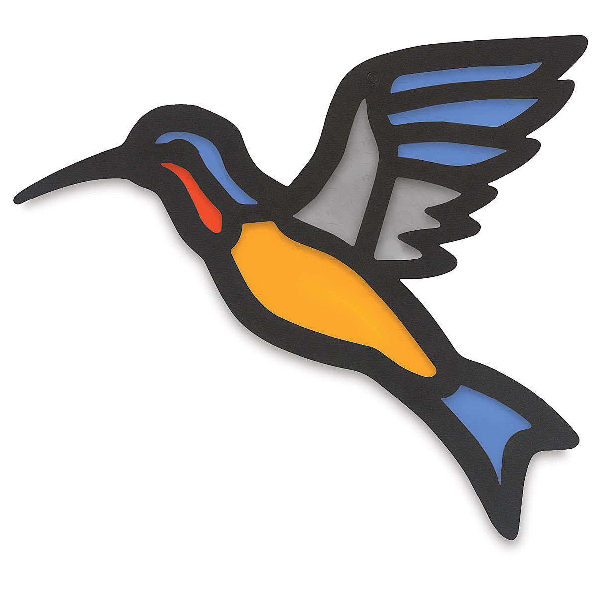 Roylco Stained Glass Frame Pack, one finished bird