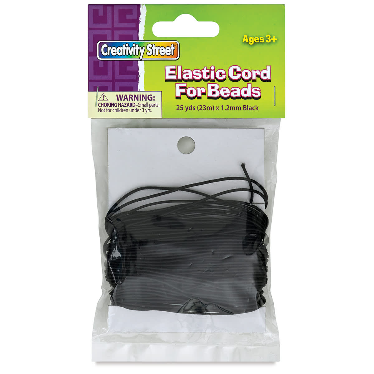Creativity Street Elastic Cord - Black cord shown in package