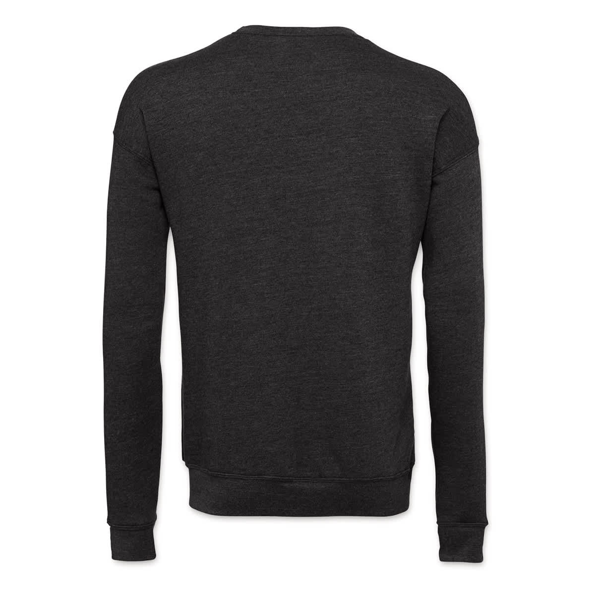 Bella + Canvas Unisex Sponge Fleece Drop Shoulder Sweatshirt - Dark Grey Heather, X-Small - back