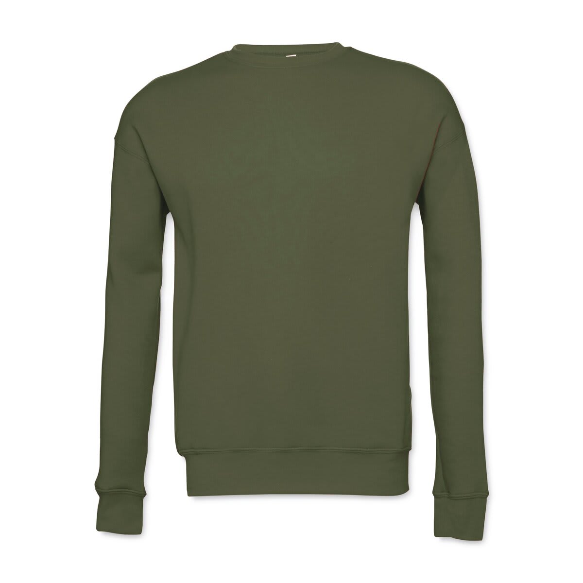 Bella + Canvas Unisex Sponge Fleece Drop Shoulder Sweatshirt - Military Green, X-Large - front