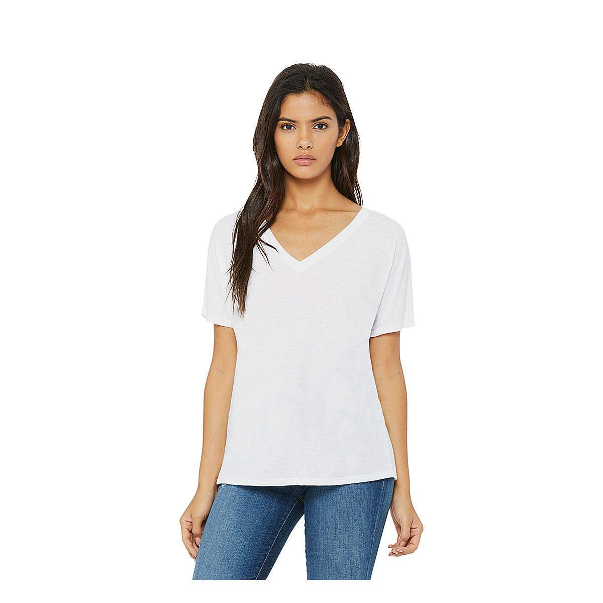 Bella + Canvas Slouchy V-neck T-shirt - White
