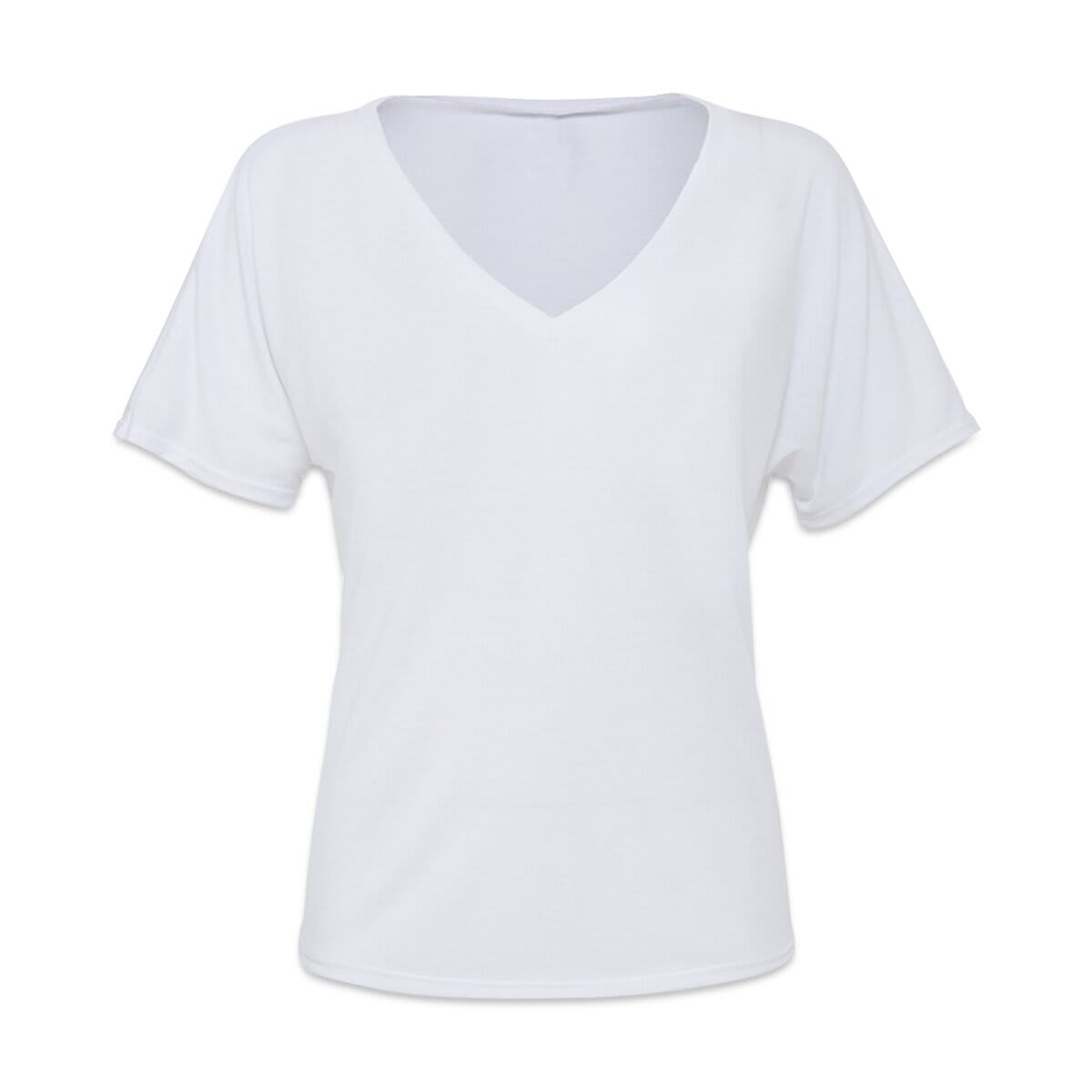 Bella + Canvas Slouchy V-neck T-shirt - White, X-Large